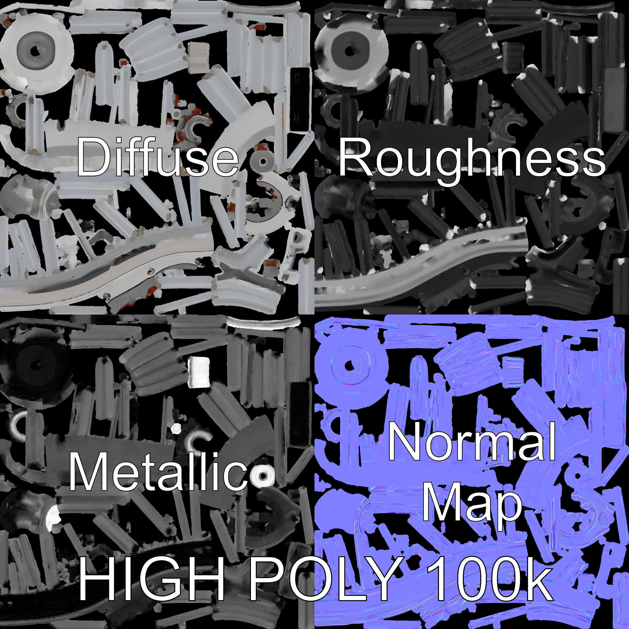 Electric Motor Model Pack  Detailed and Versatile Low-poly 3D model_3