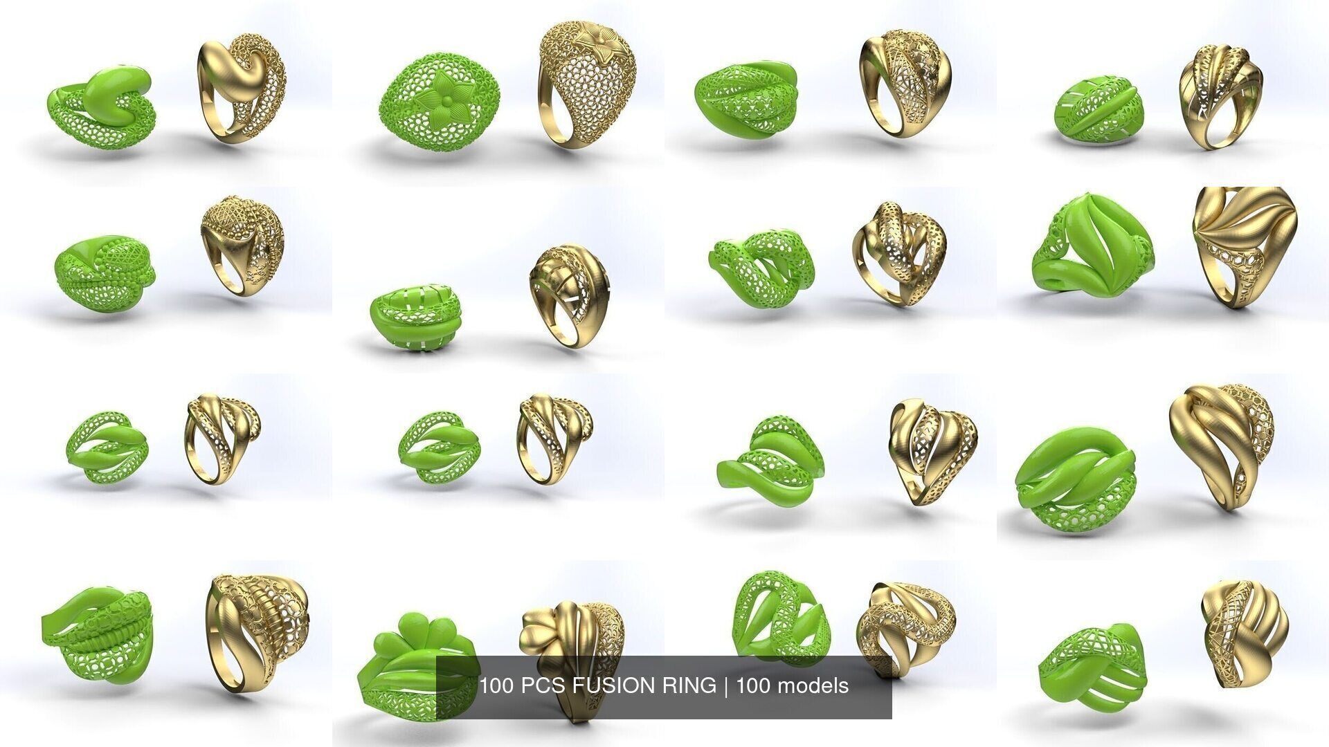 100 PCS FUSION RING 3D Model Collection_4