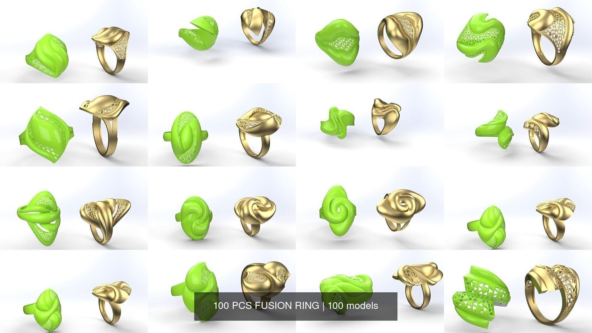 100 PCS FUSION RING 3D Model Collection_10