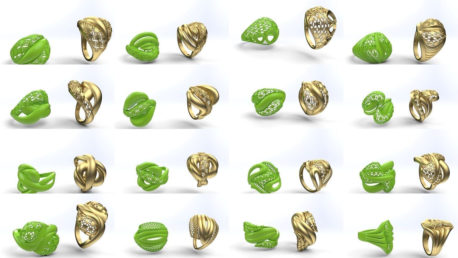 100 PCS FUSION RING 3D Model Collection_7