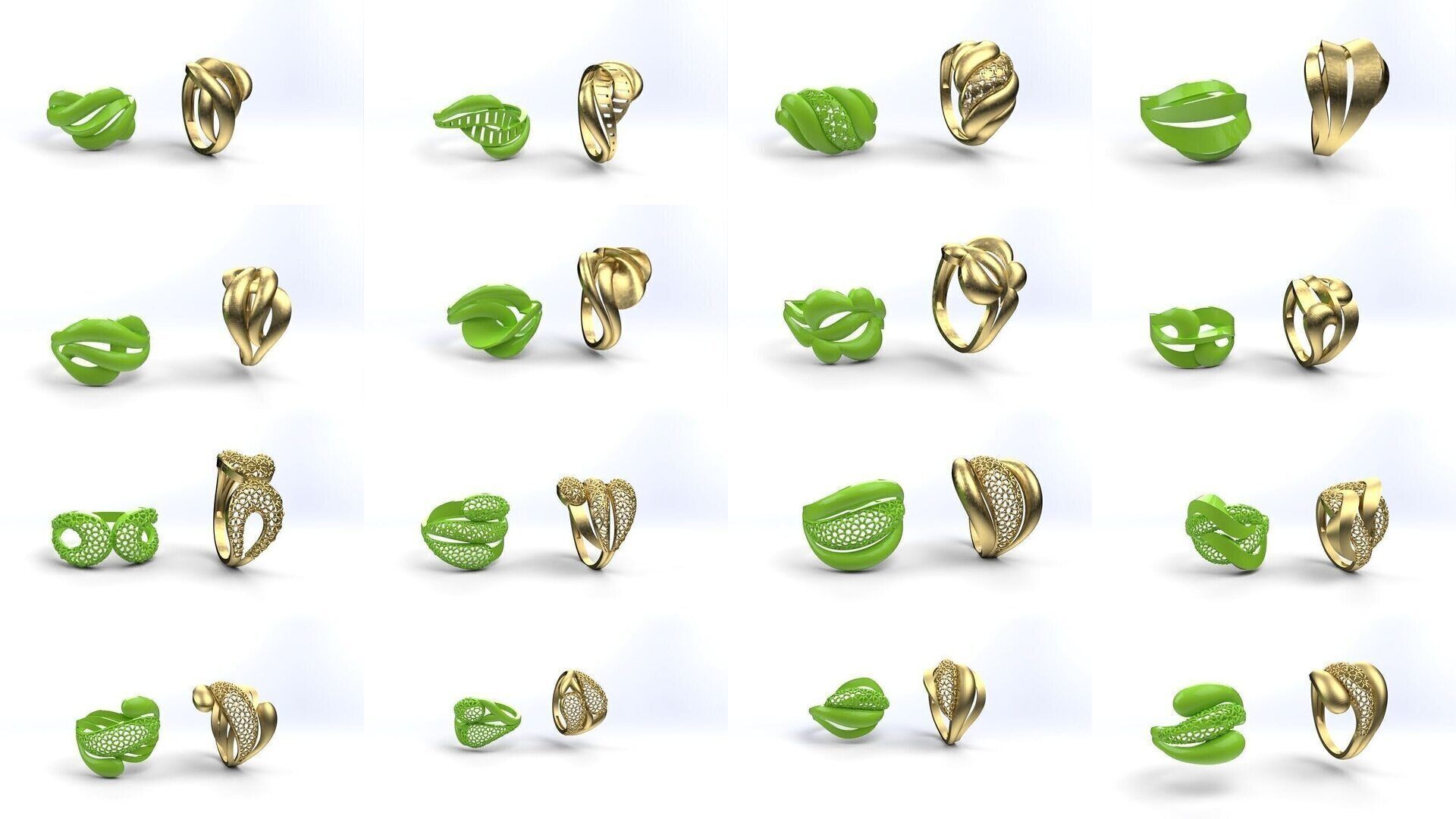 100 PCS FUSION RING 3D Model Collection_1