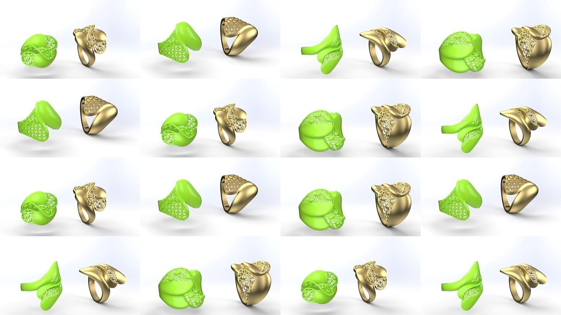 100 PCS FUSION RING 3D Model Collection_11