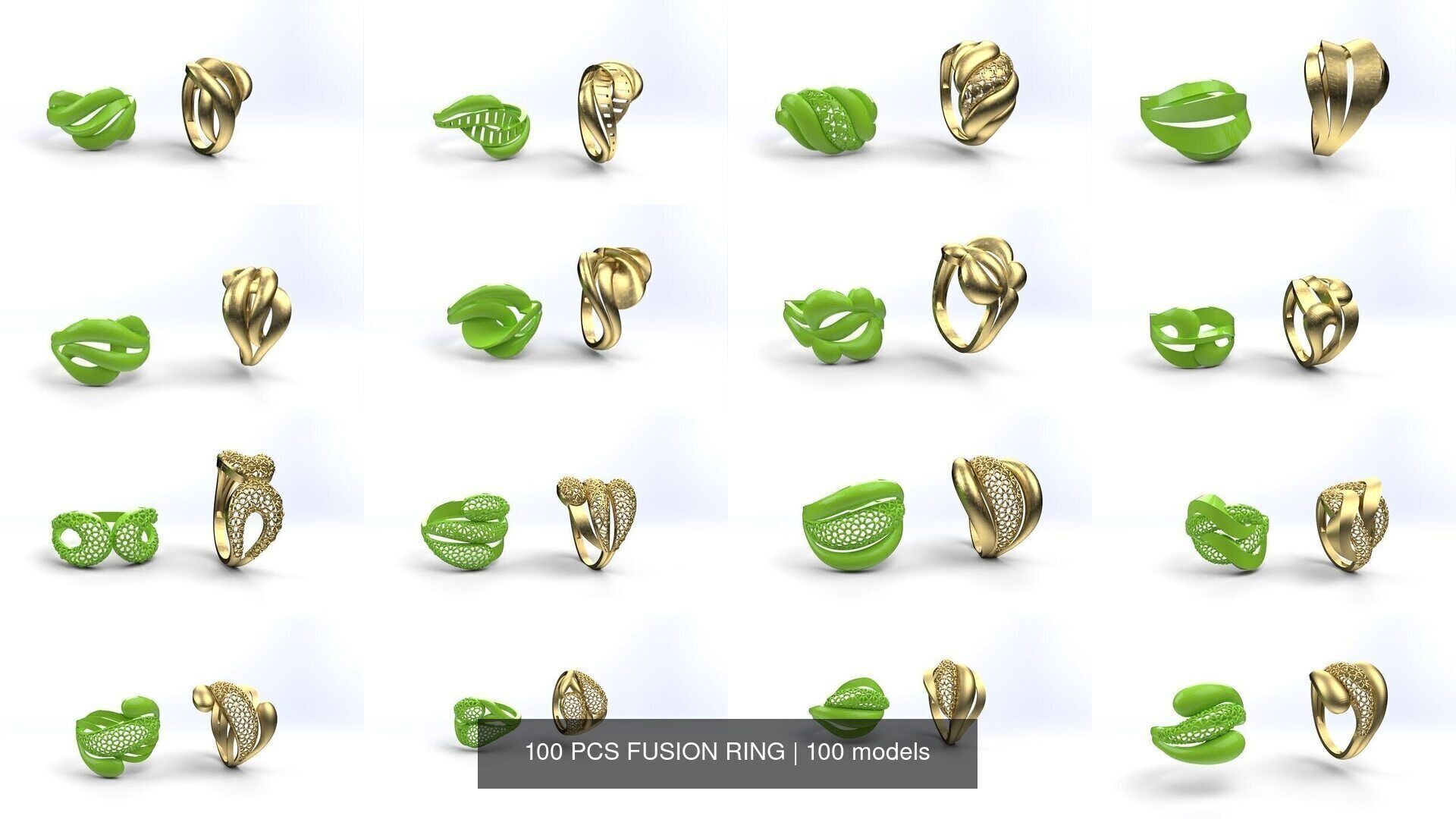 100 PCS FUSION RING 3D Model Collection_2