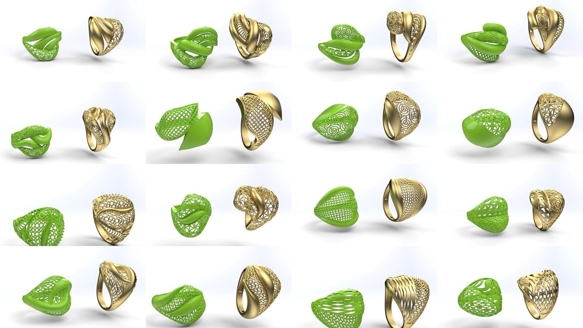 100 PCS FUSION RING 3D Model Collection_5
