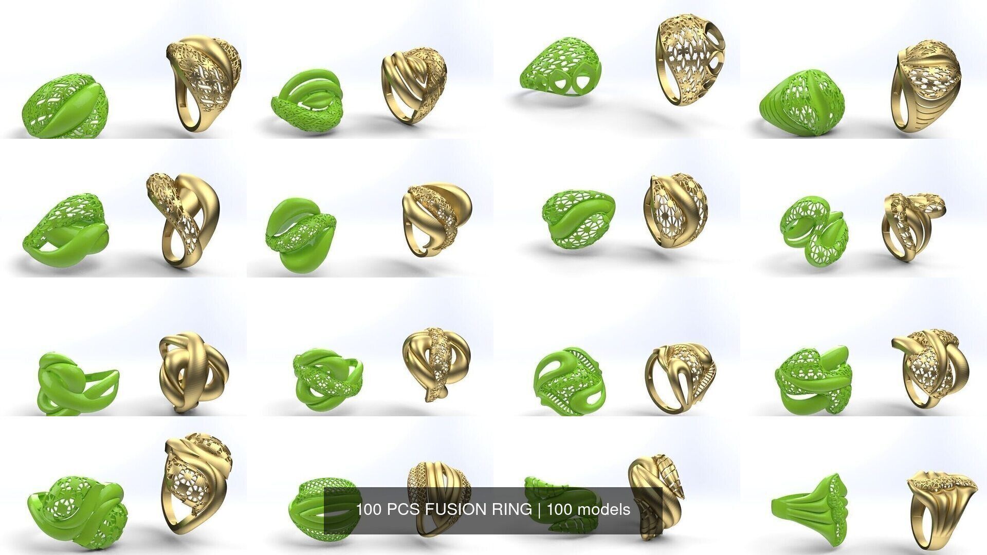 100 PCS FUSION RING 3D Model Collection_8