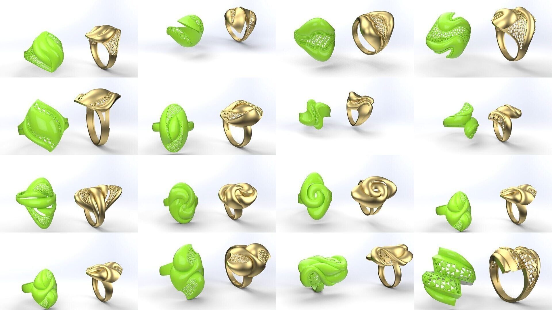 100 PCS FUSION RING 3D Model Collection_9