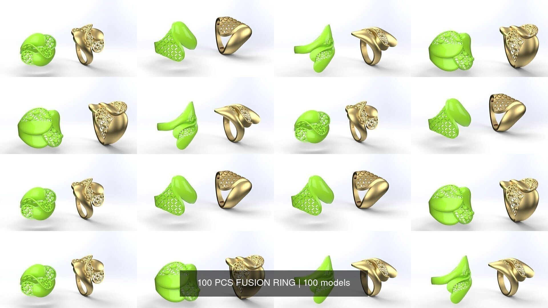 100 PCS FUSION RING 3D Model Collection_12