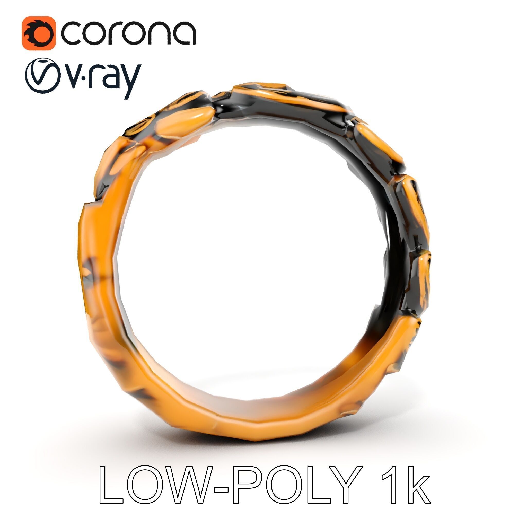 Laurel Leaf Ring Model Pack Low-poly 3D model_19