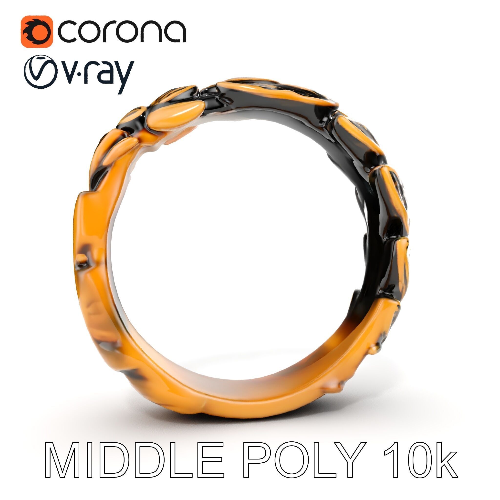 Laurel Leaf Ring Model Pack Low-poly 3D model_15