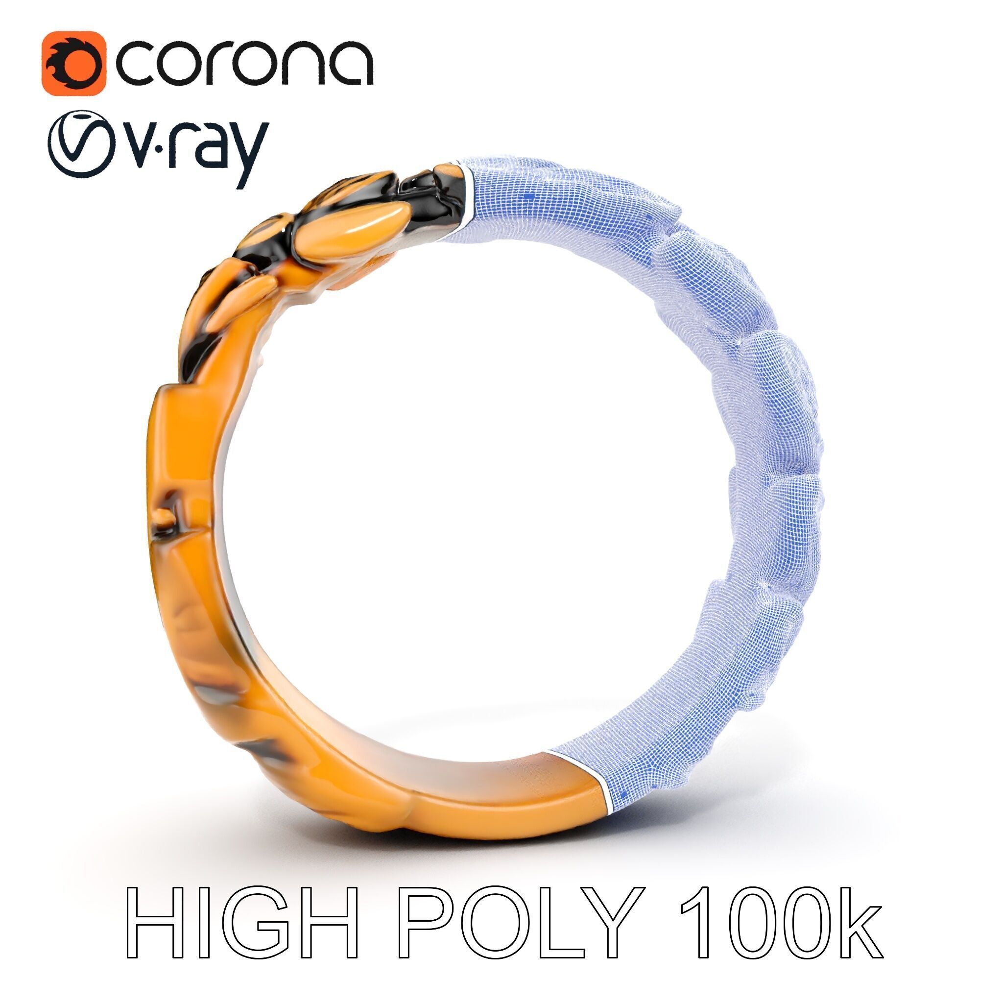 Laurel Leaf Ring Model Pack Low-poly 3D model_35