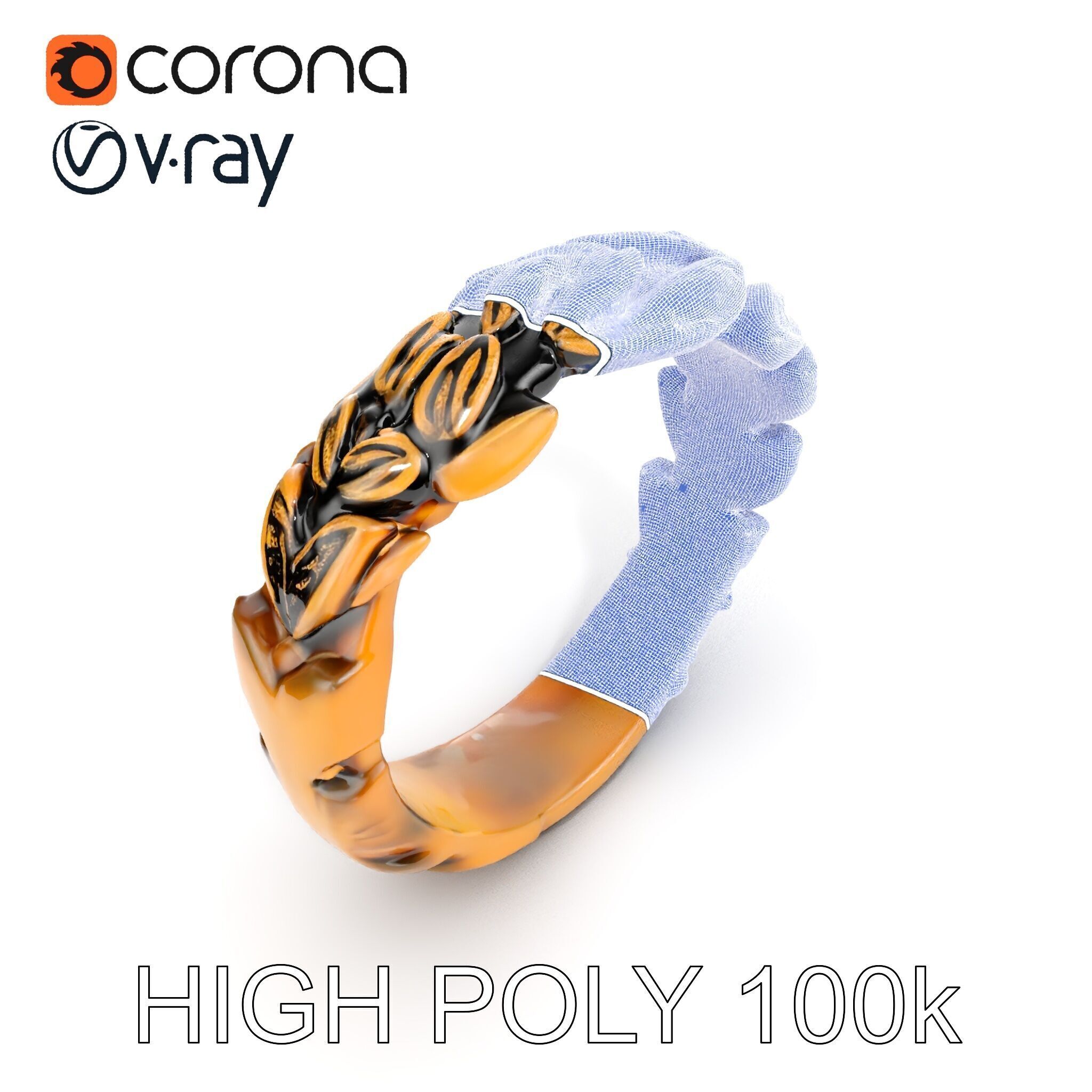 Laurel Leaf Ring Model Pack Low-poly 3D model_32