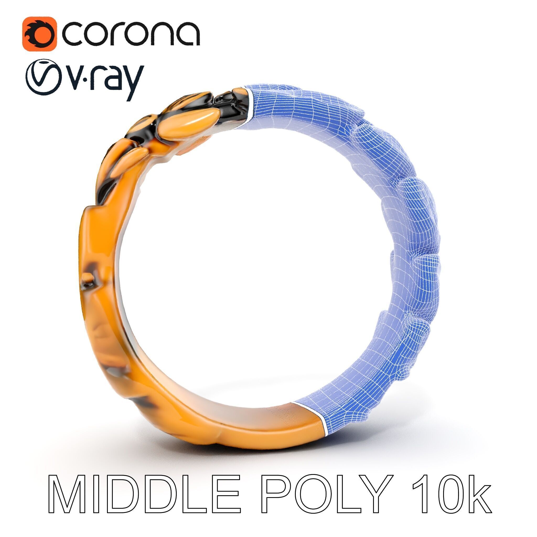 Laurel Leaf Ring Model Pack Low-poly 3D model_27