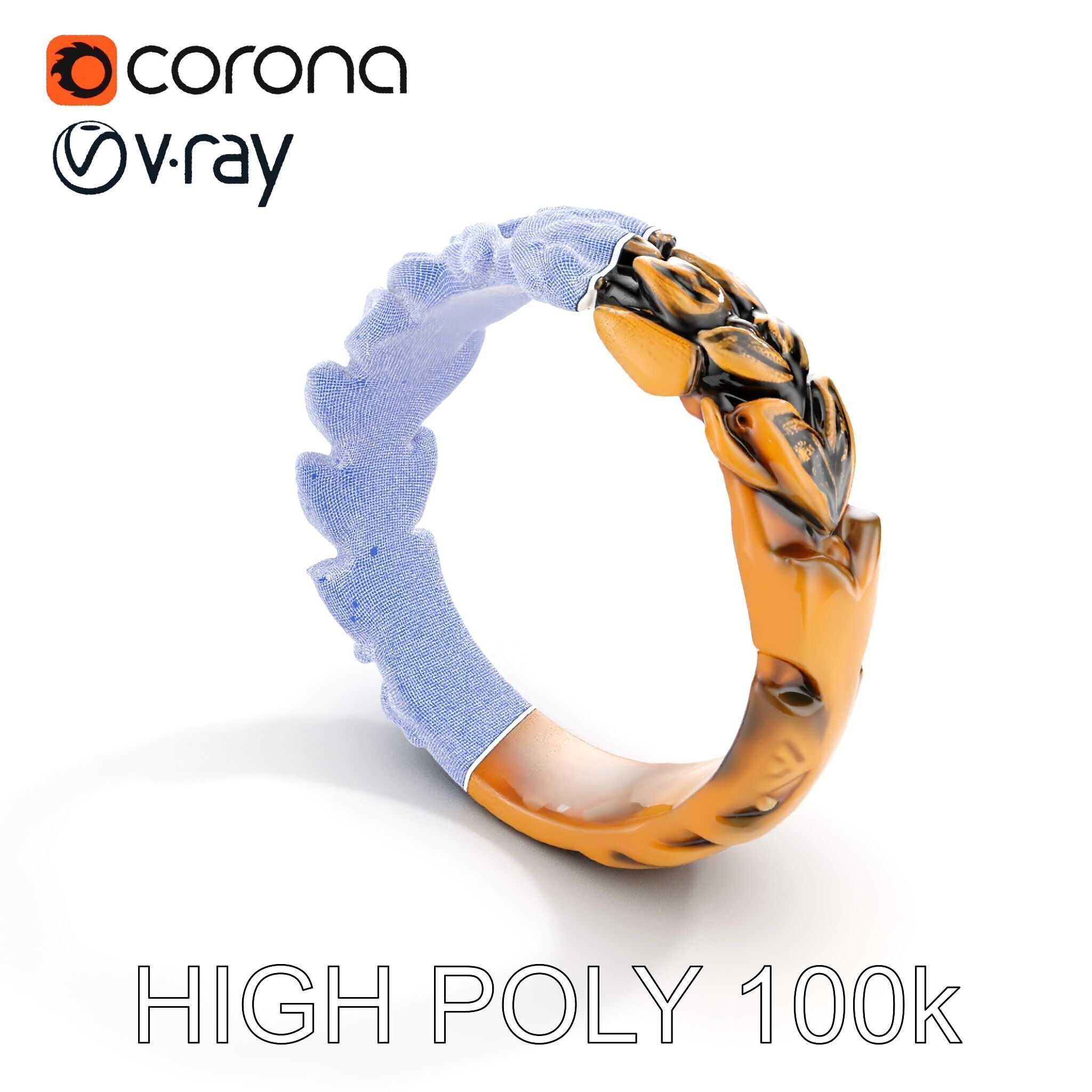 Laurel Leaf Ring Model Pack Low-poly 3D model_20