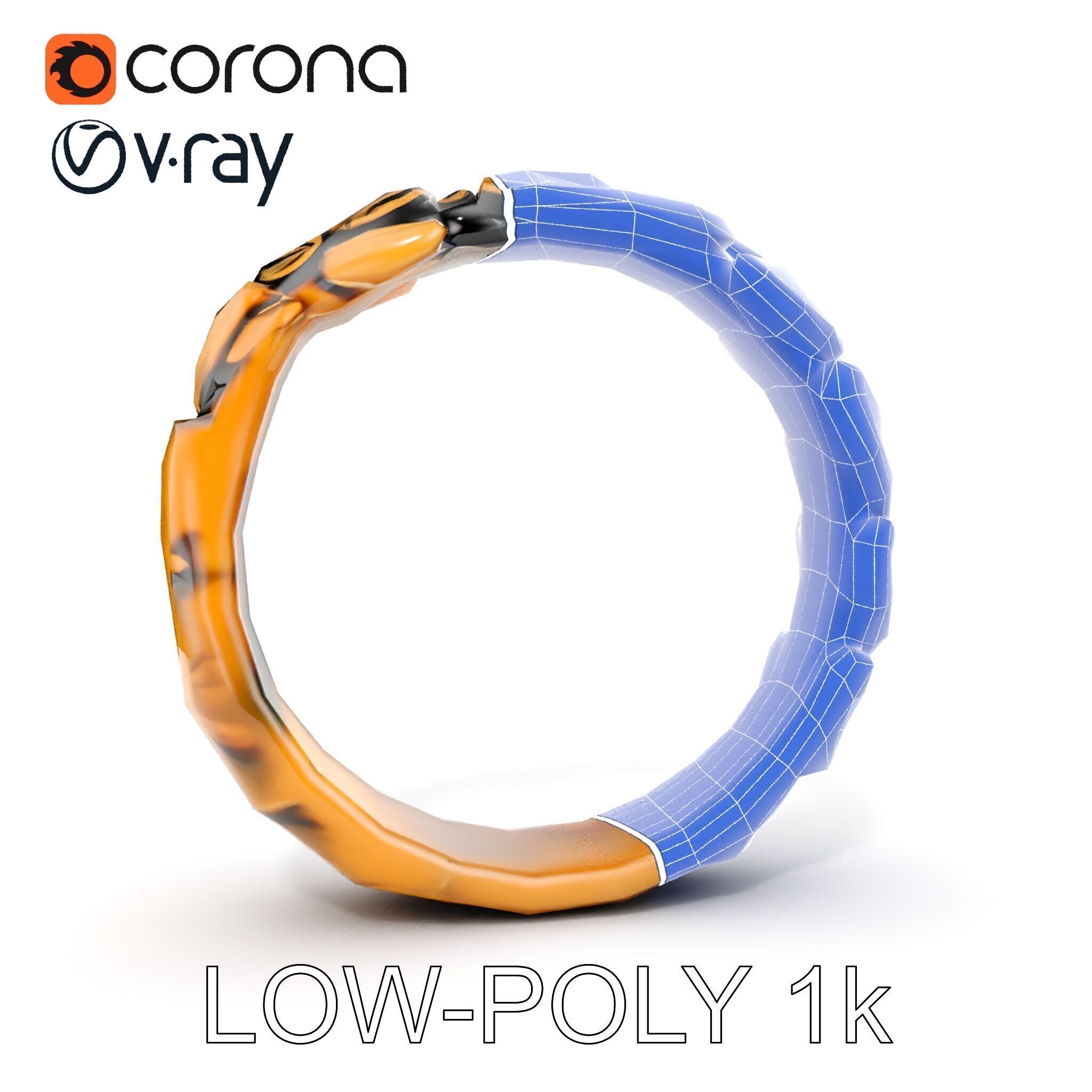 Laurel Leaf Ring Model Pack Low-poly 3D model_28