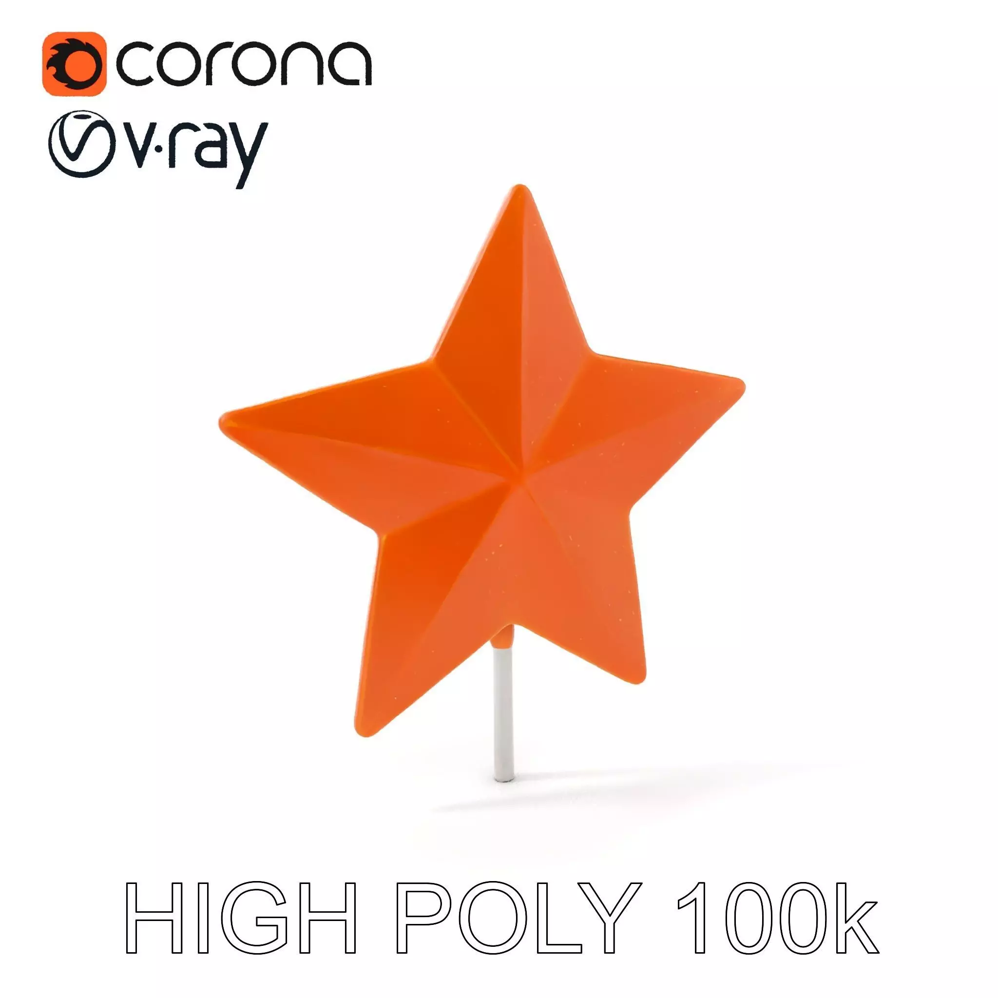 Rustic Star Decoration Model Pack Low-poly 3D model_0