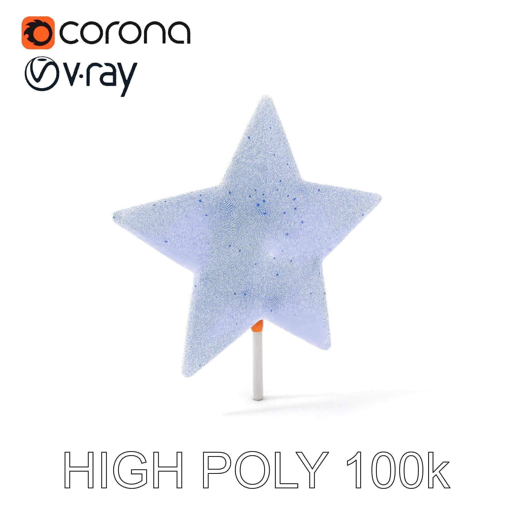 Rustic Star Decoration Model Pack Low-poly 3D model_4