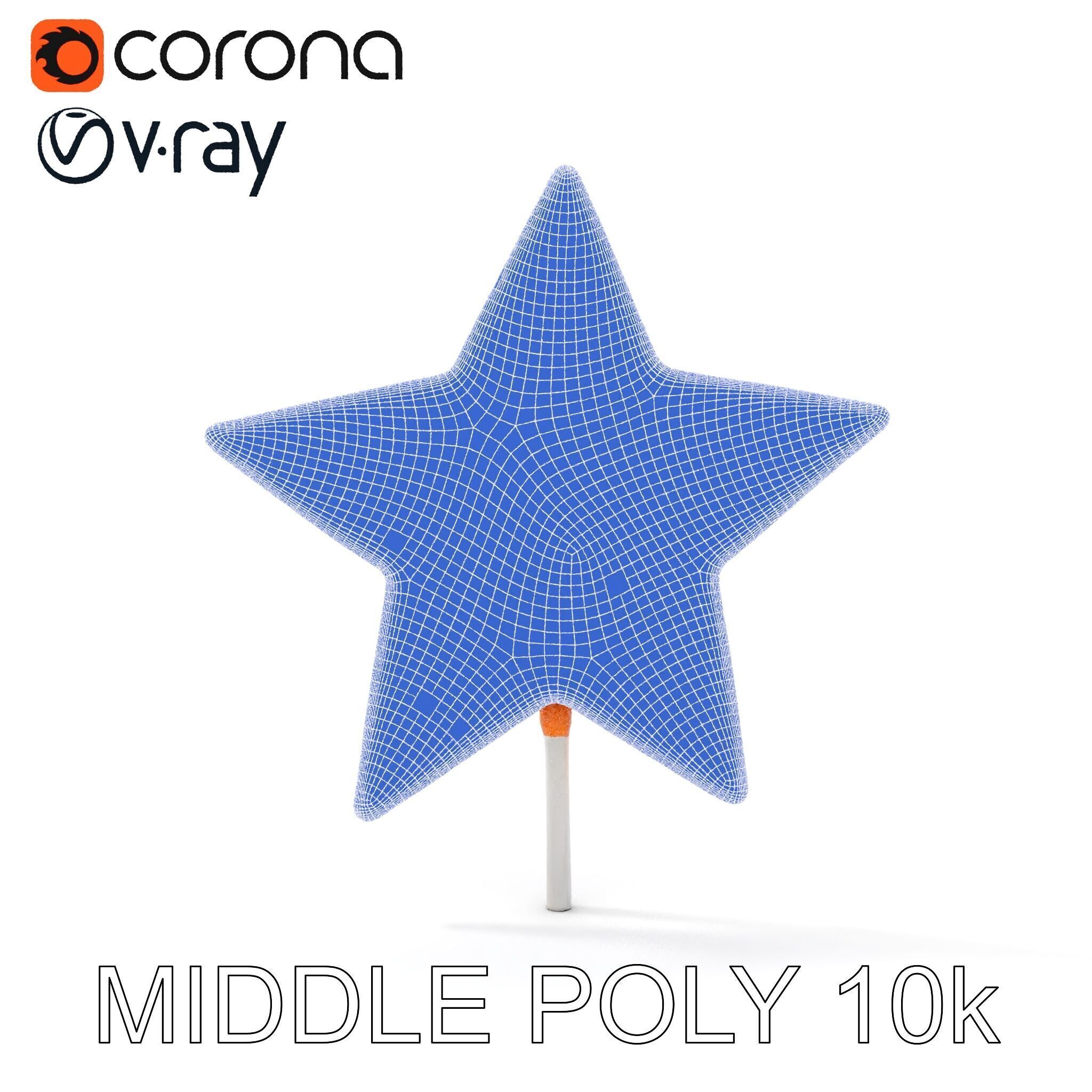 Rustic Star Decoration Model Pack Low-poly 3D model_19