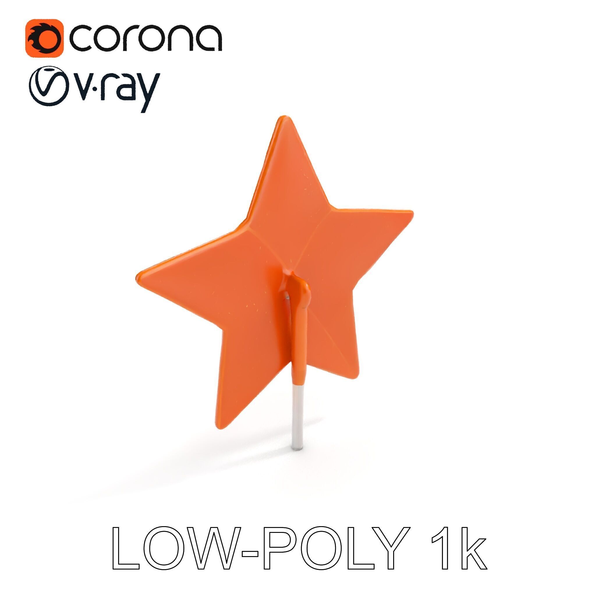 Rustic Star Decoration Model Pack Low-poly 3D model_7