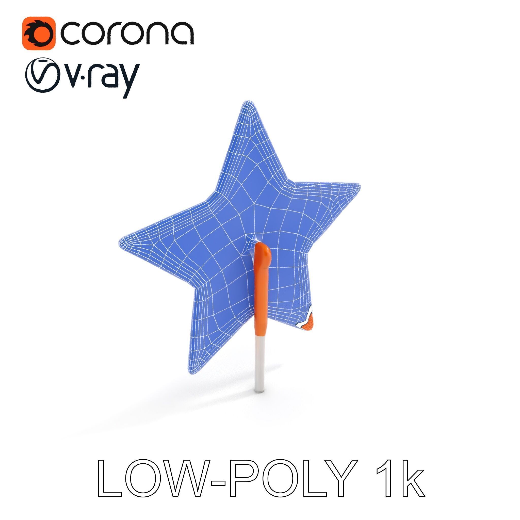 Rustic Star Decoration Model Pack Low-poly 3D model_26