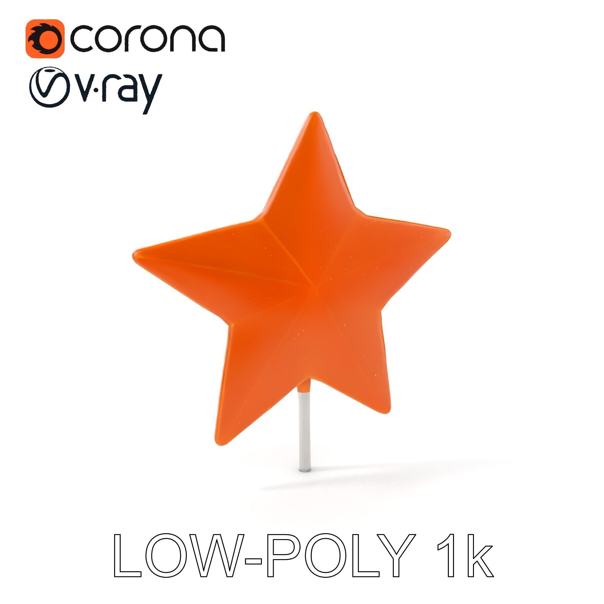 Rustic Star Decoration Model Pack Low-poly 3D model_11