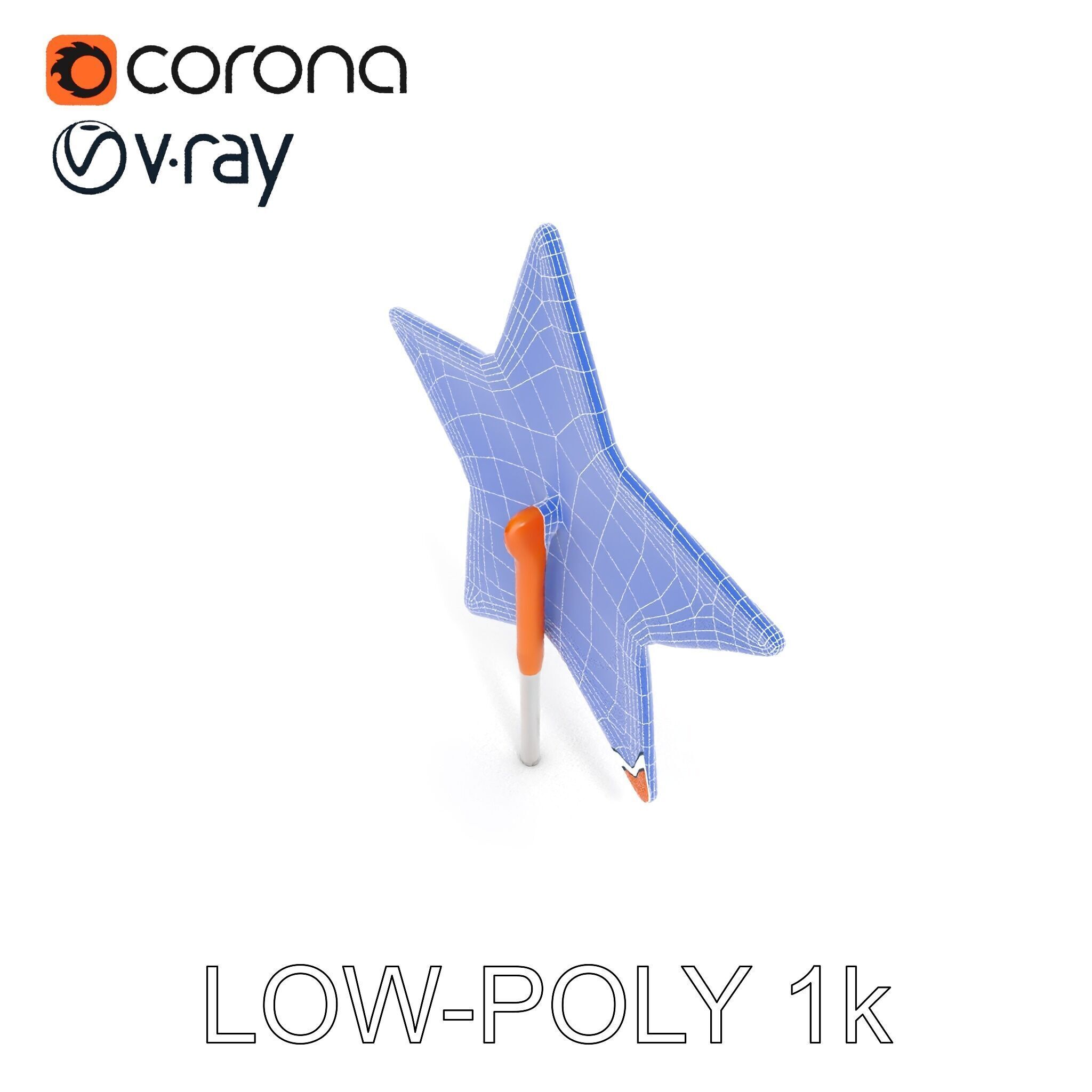 Rustic Star Decoration Model Pack Low-poly 3D model_14