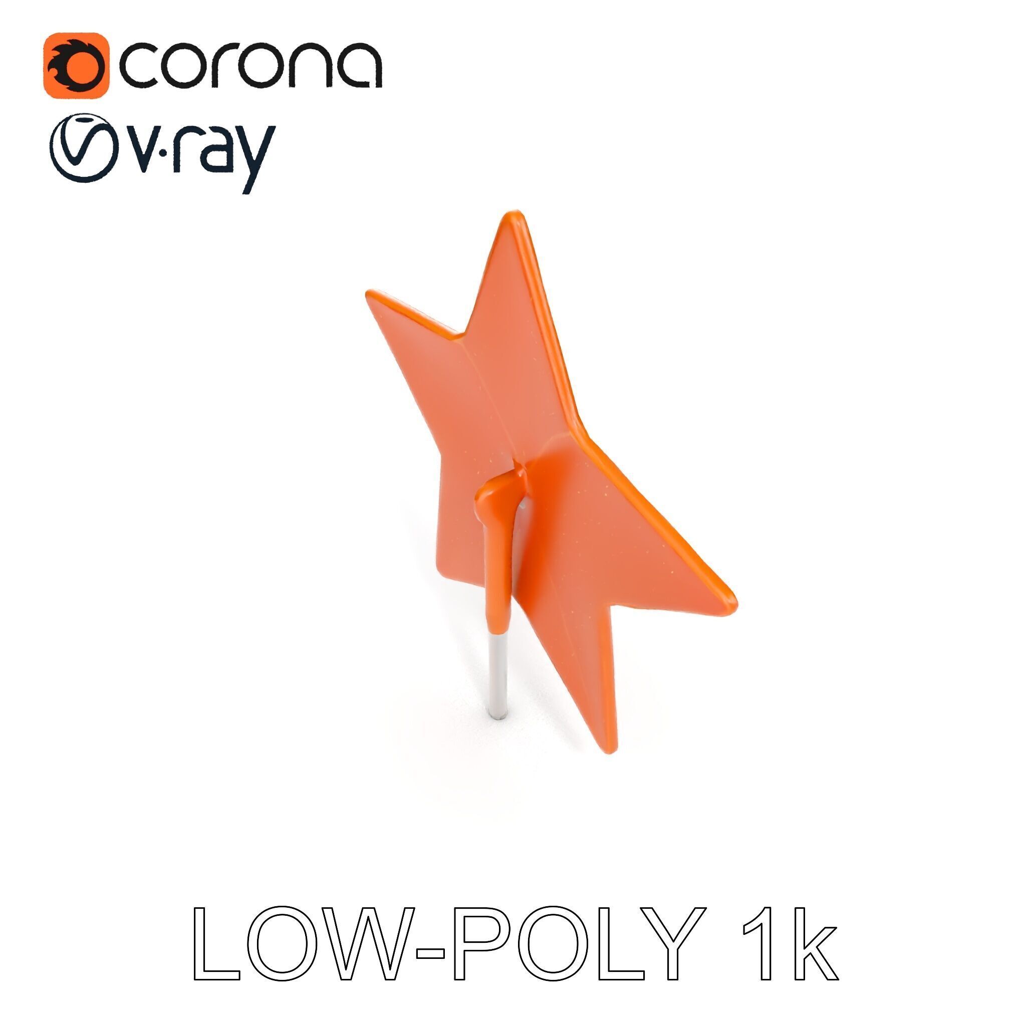 Rustic Star Decoration Model Pack Low-poly 3D model_9