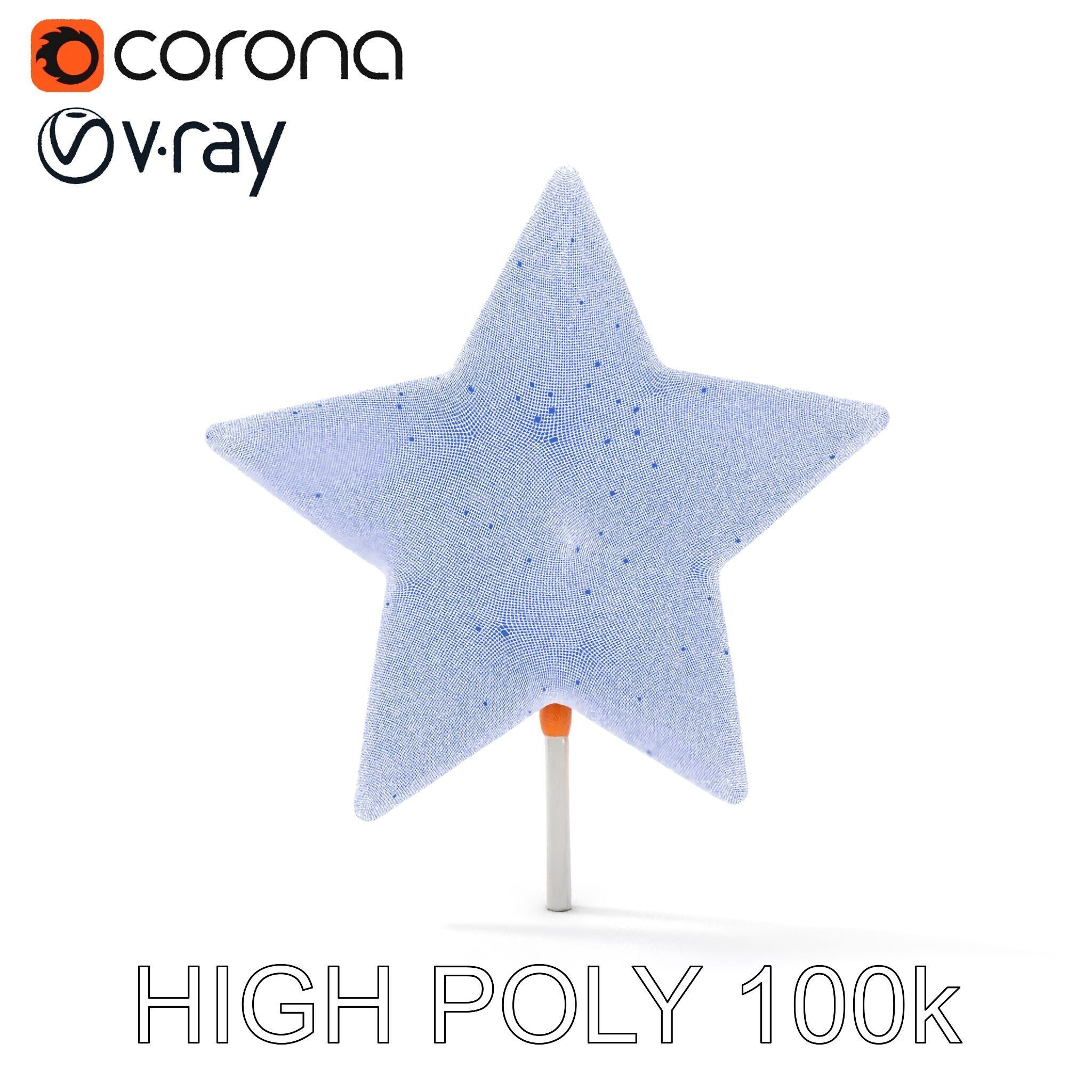 Rustic Star Decoration Model Pack Low-poly 3D model_21