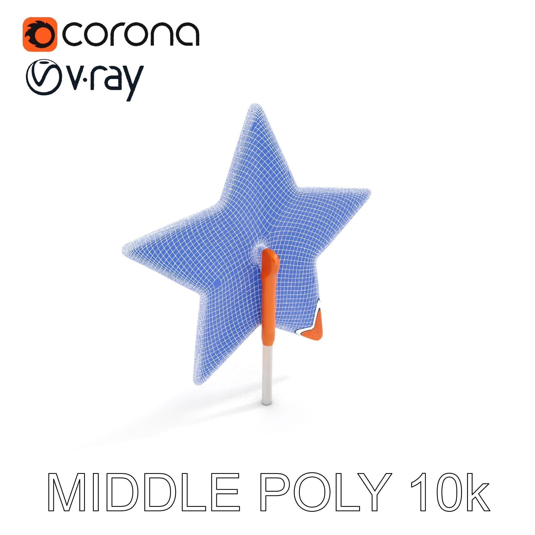 Rustic Star Decoration Model Pack Low-poly 3D model_31