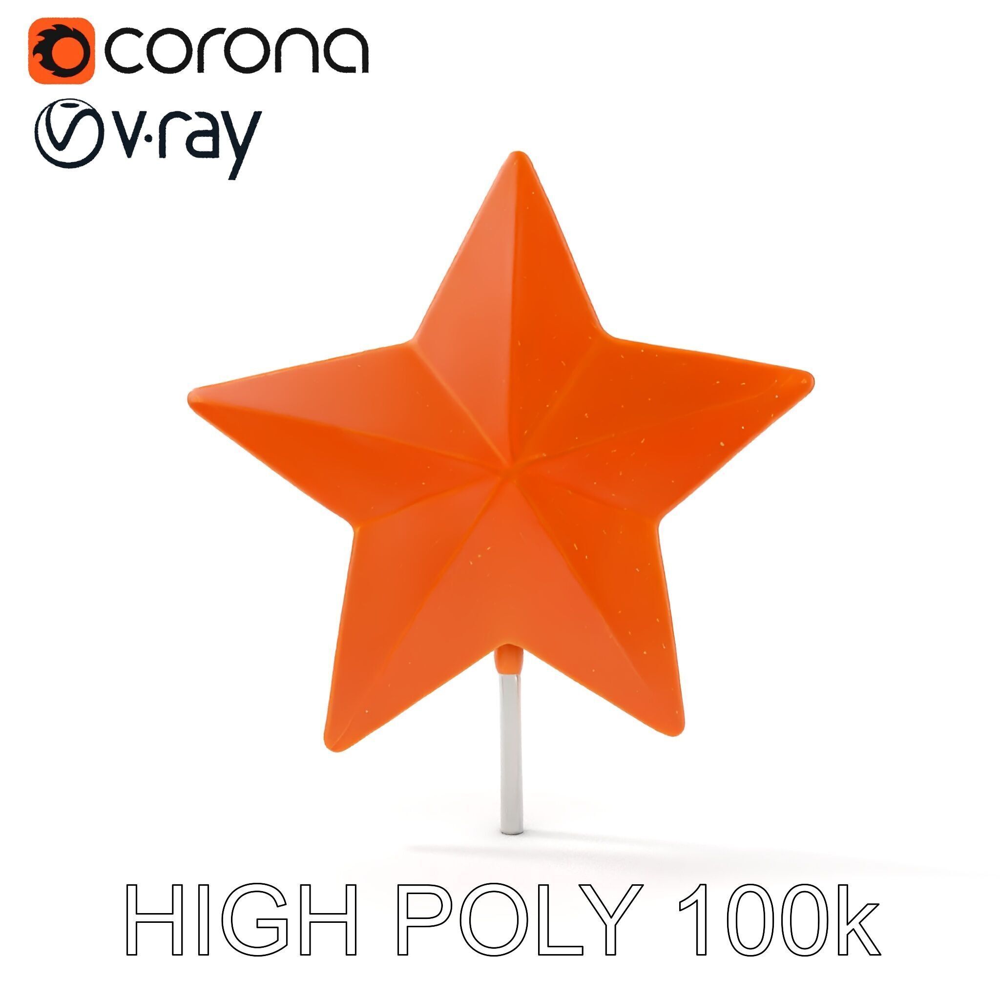 Rustic Star Decoration Model Pack Low-poly 3D model_27