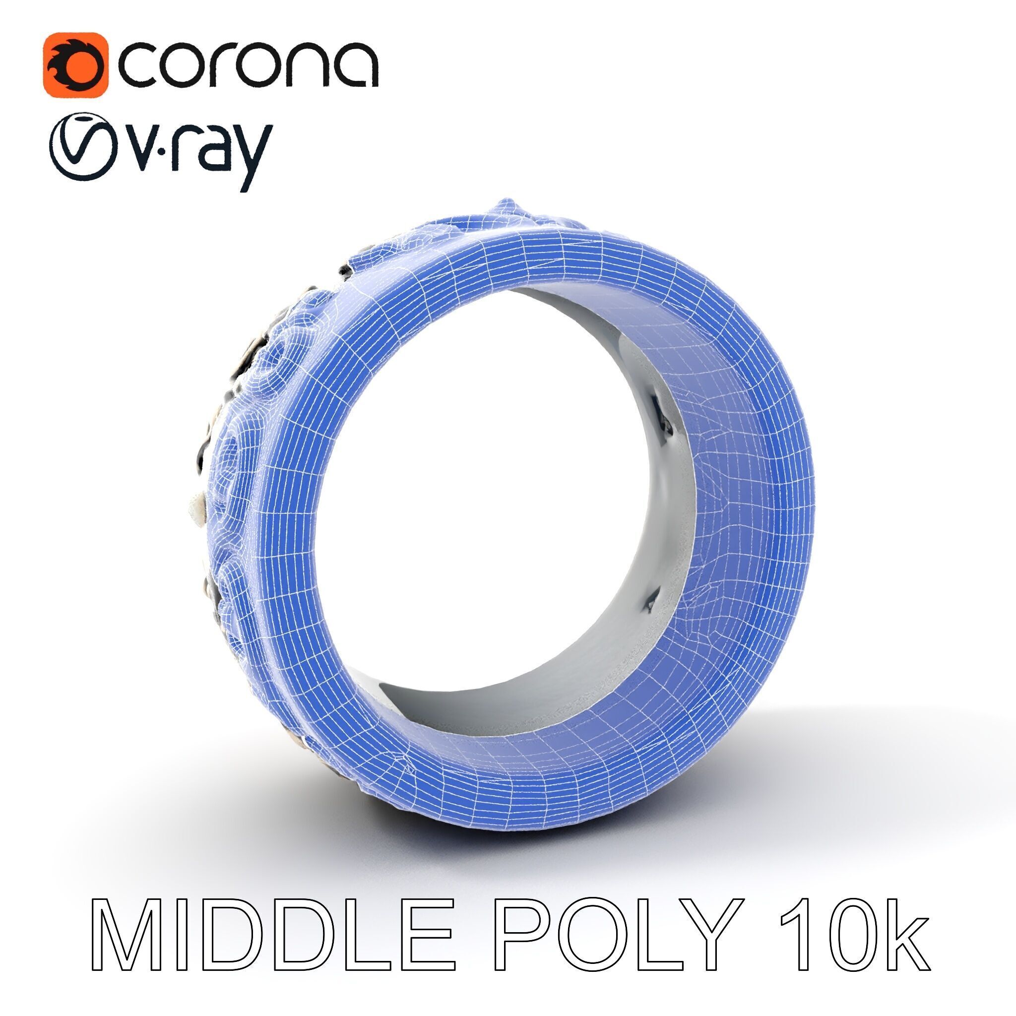 Intricate Vintage Ring Model Pack Low-poly 3D model_6