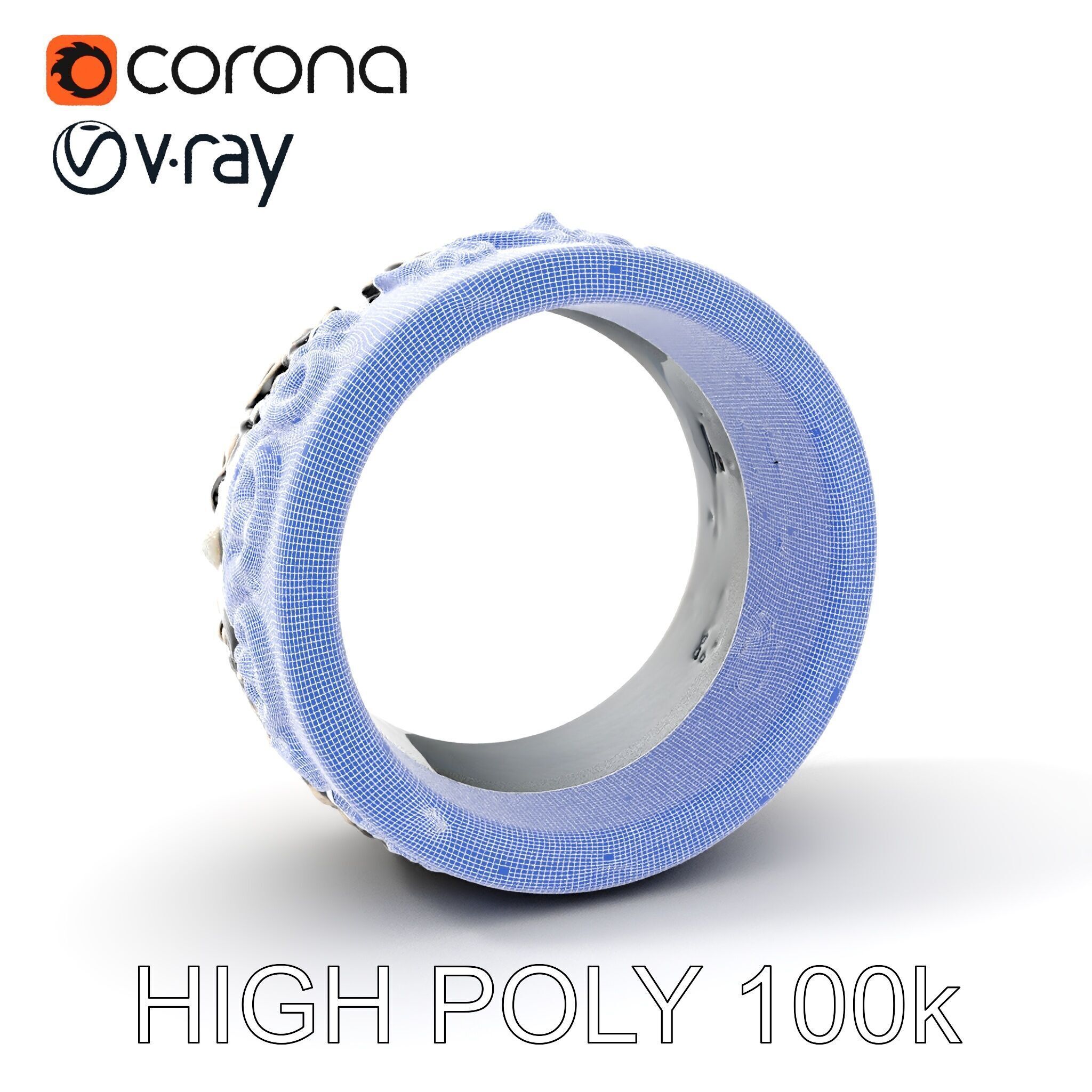 Intricate Vintage Ring Model Pack Low-poly 3D model_4