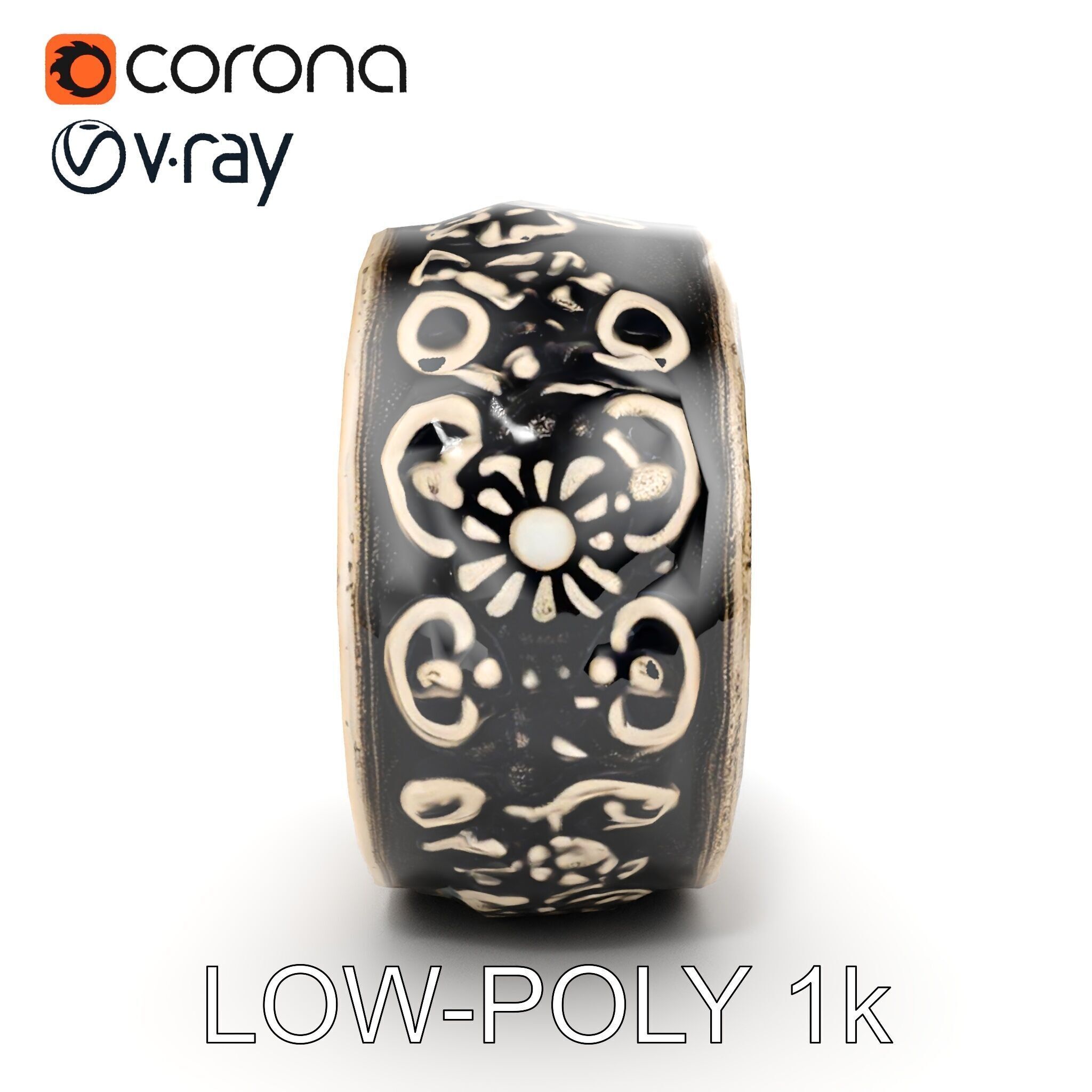 Intricate Vintage Ring Model Pack Low-poly 3D model_28