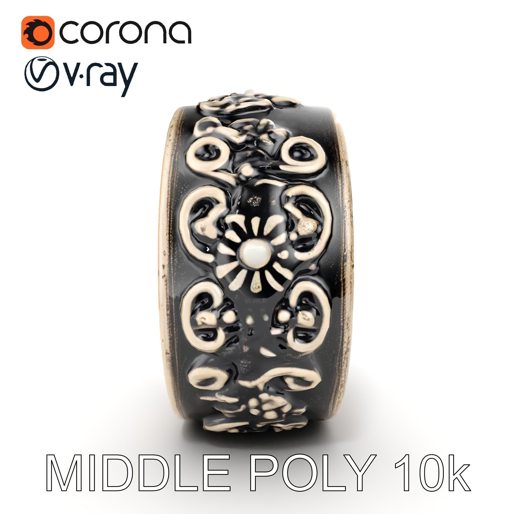 Intricate Vintage Ring Model Pack Low-poly 3D model_24