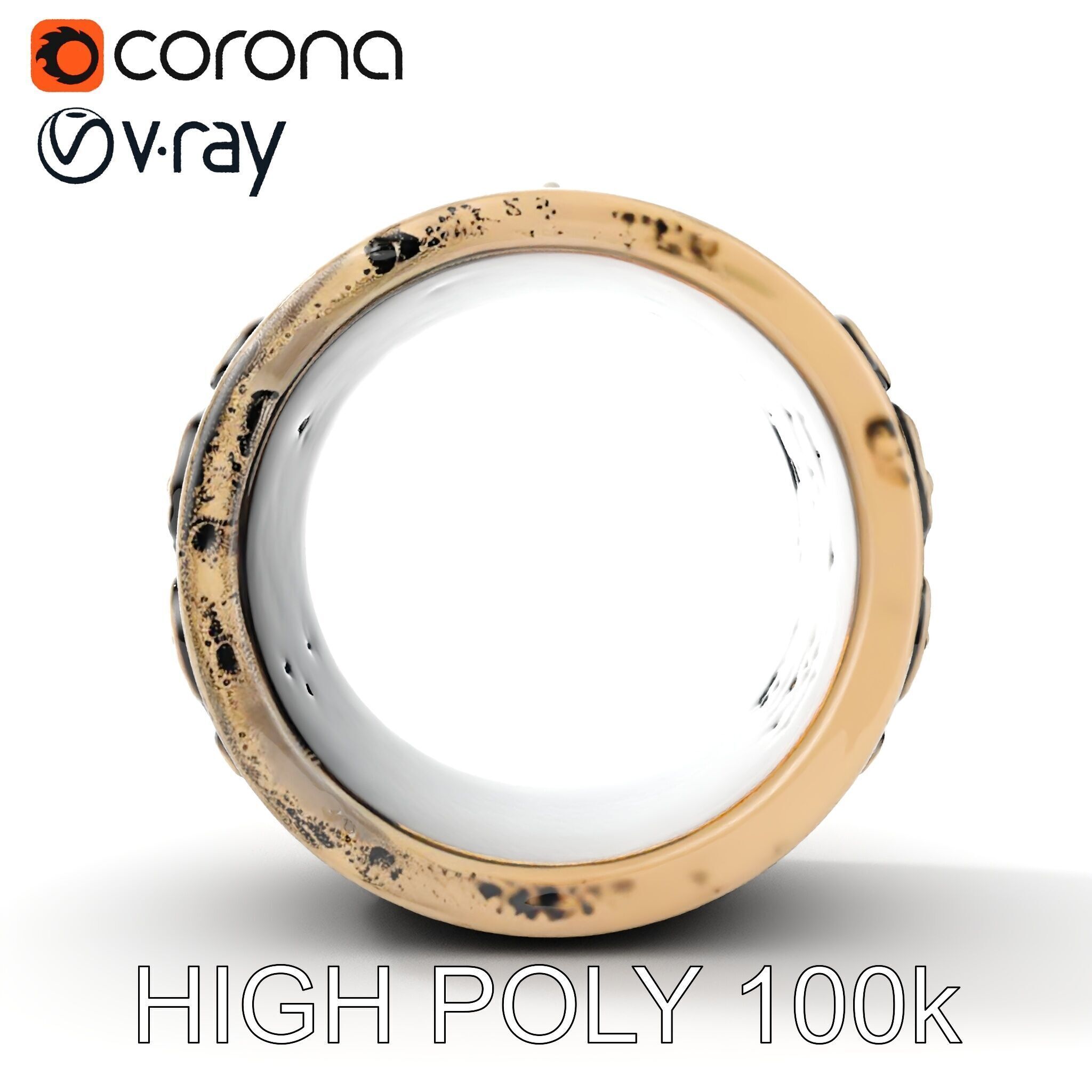 Intricate Vintage Ring Model Pack Low-poly 3D model_21