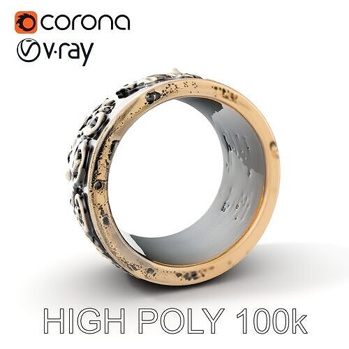 Intricate Vintage Ring Model Pack Low-poly 3D model