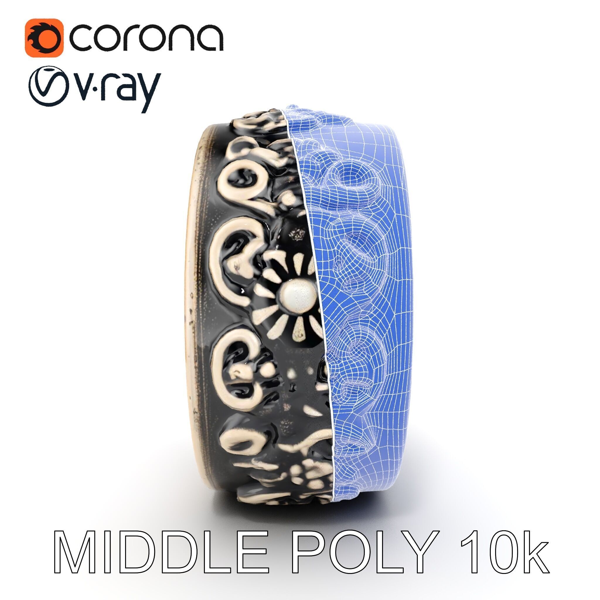 Intricate Vintage Ring Model Pack Low-poly 3D model_22