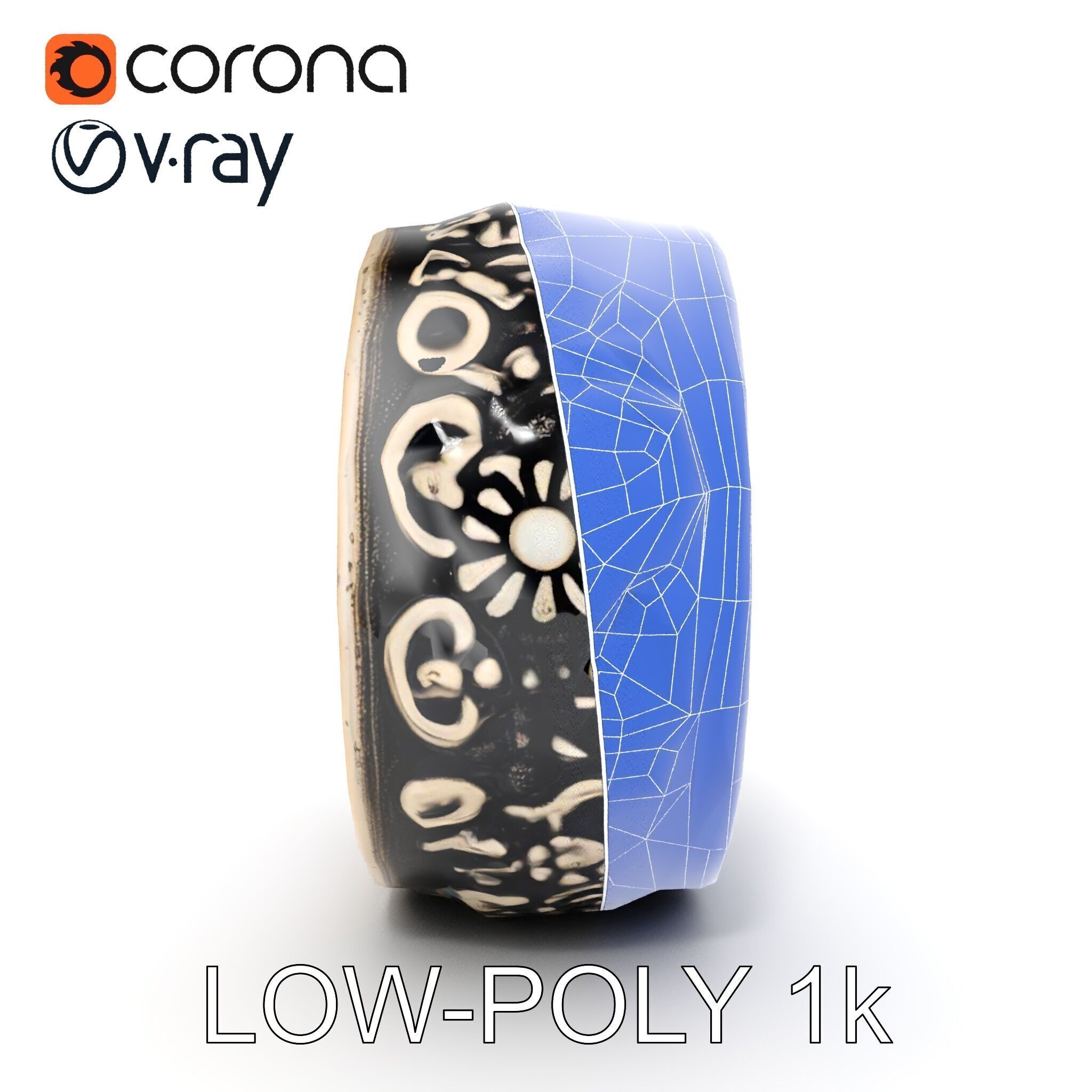 Intricate Vintage Ring Model Pack Low-poly 3D model_9