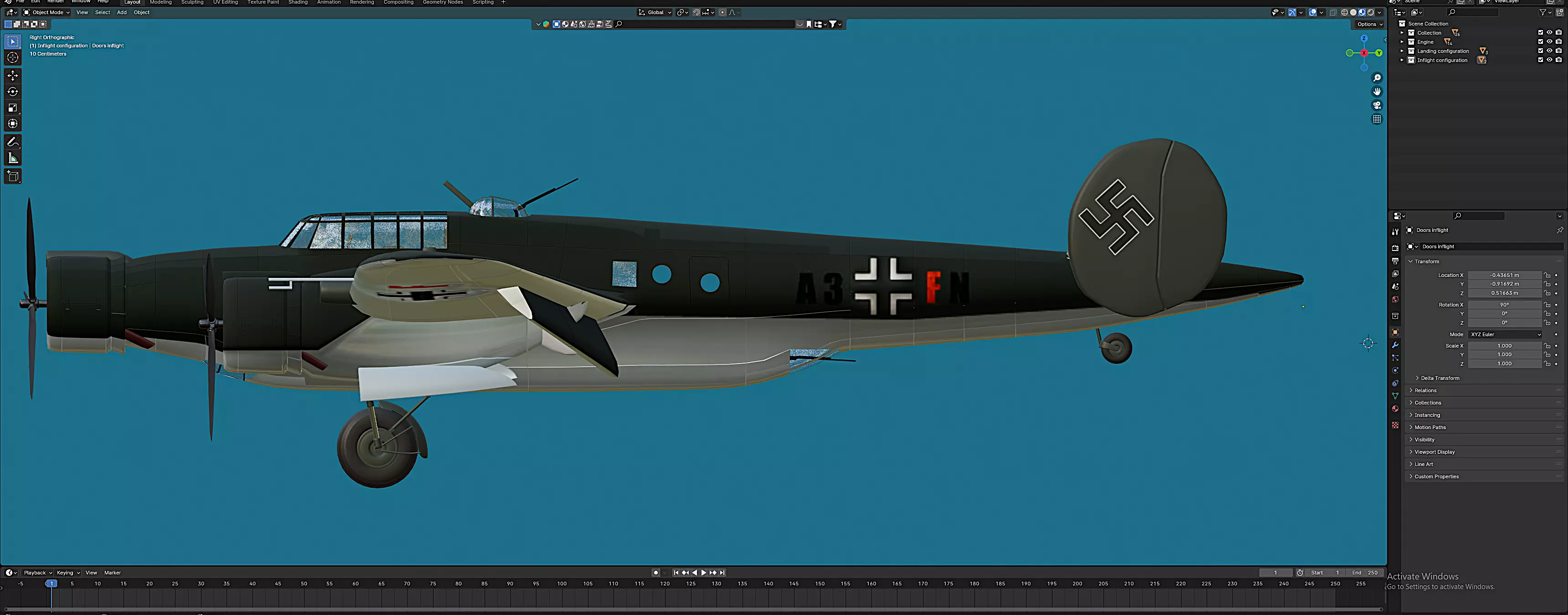 Cant Z-1007 in German service Free 3D model