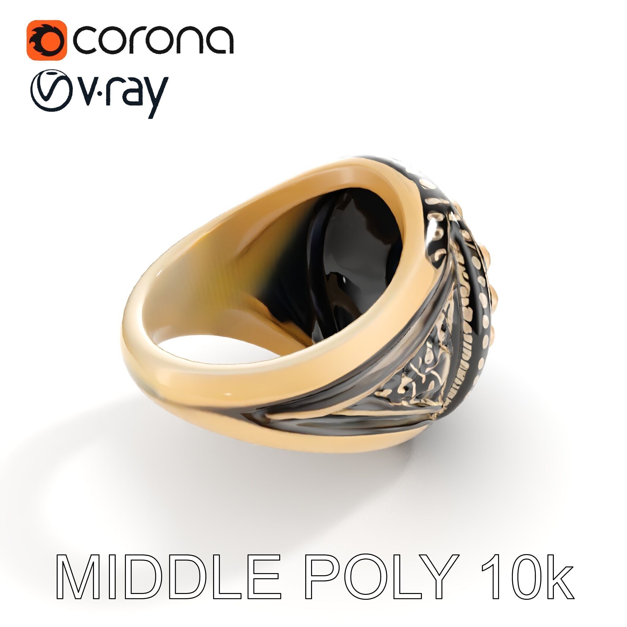 Ornate Gemstone Ring Model Pack for Jewelry Design and Visual... Low-poly 3D model_10