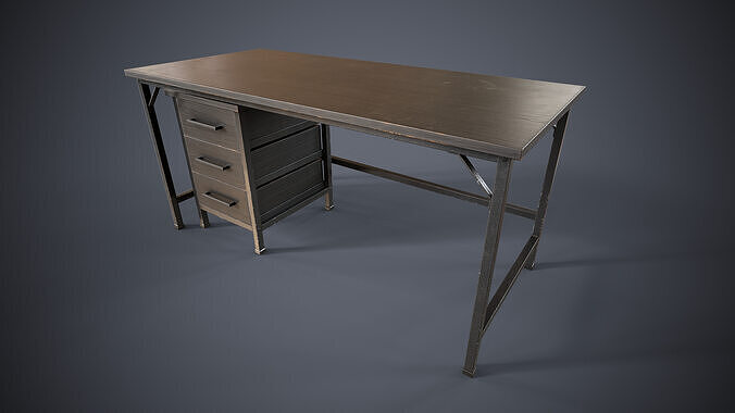 Office loft desk Low-poly 3D model