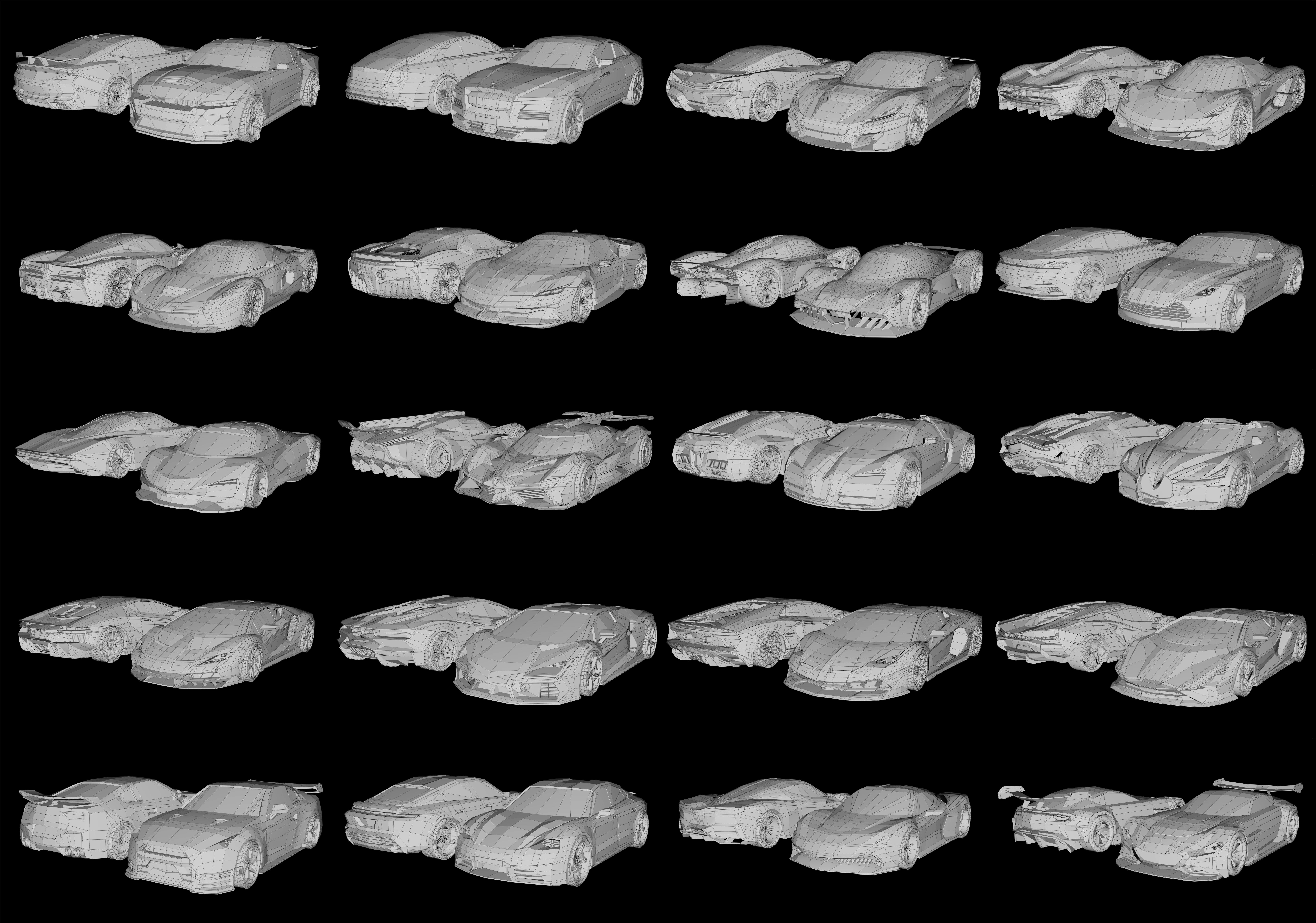 20x Low-Poly GENERIC Car PACK Low-poly 3D model_6