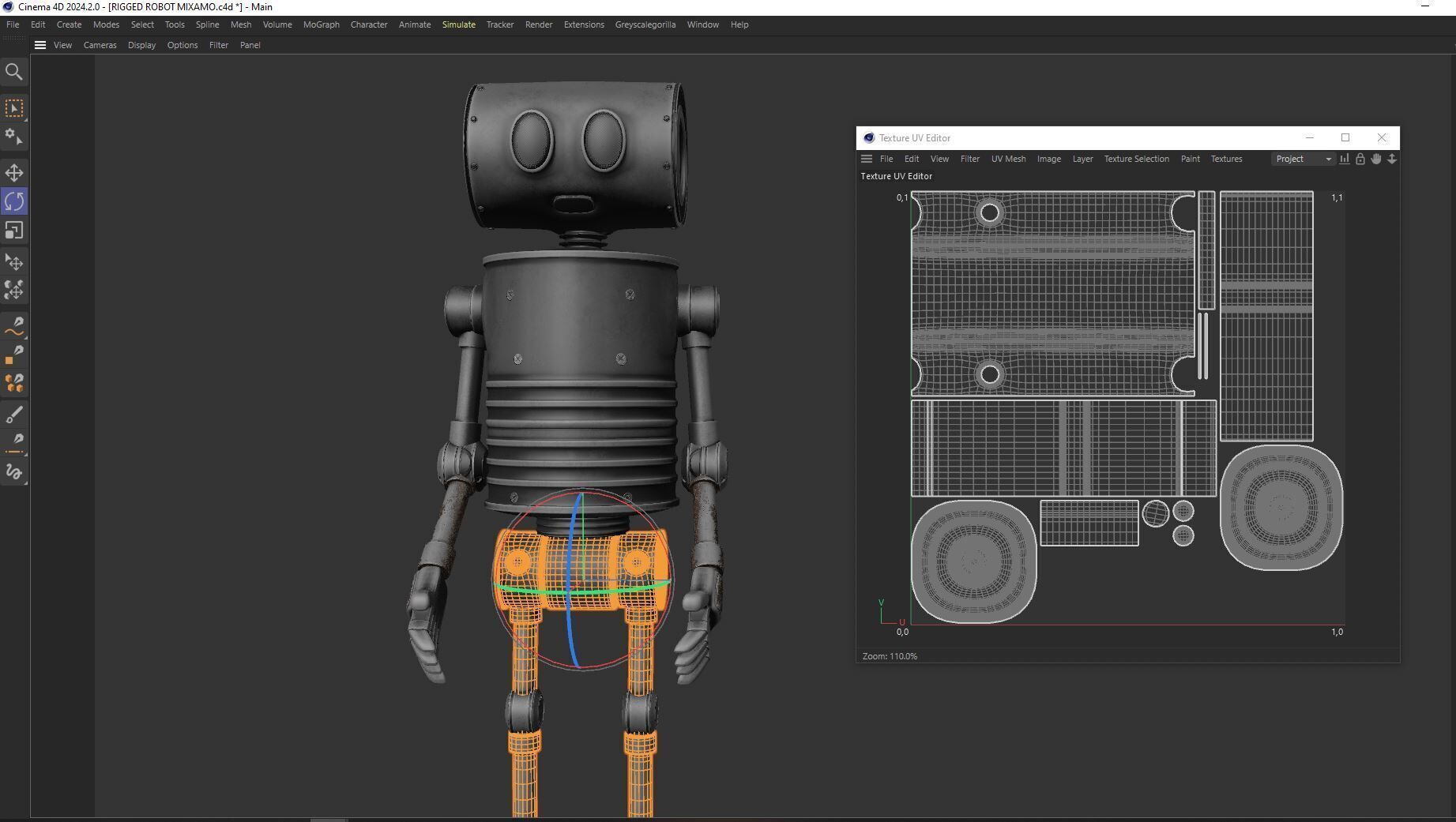 Game Ready Stylized Retro Robot Mixamo Ready Low-poly 3D model_20