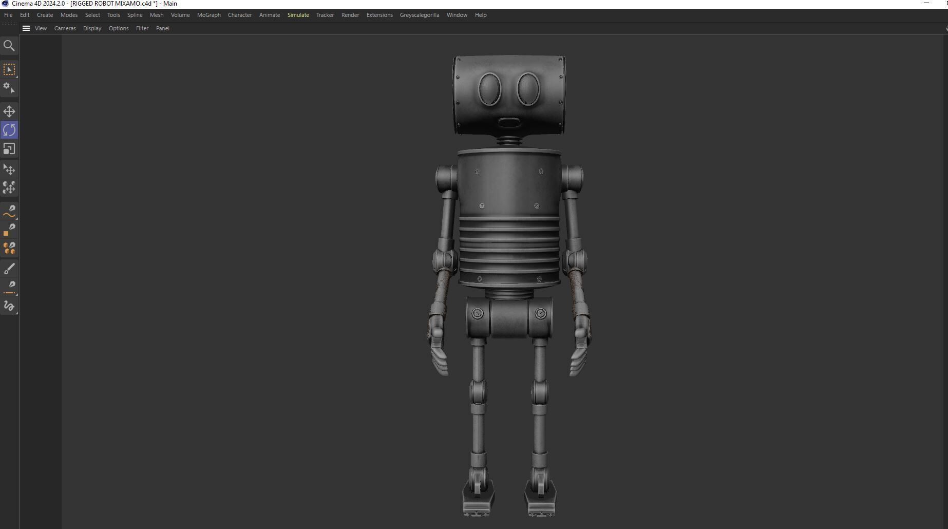 Game Ready Stylized Retro Robot Mixamo Ready Low-poly 3D model_14