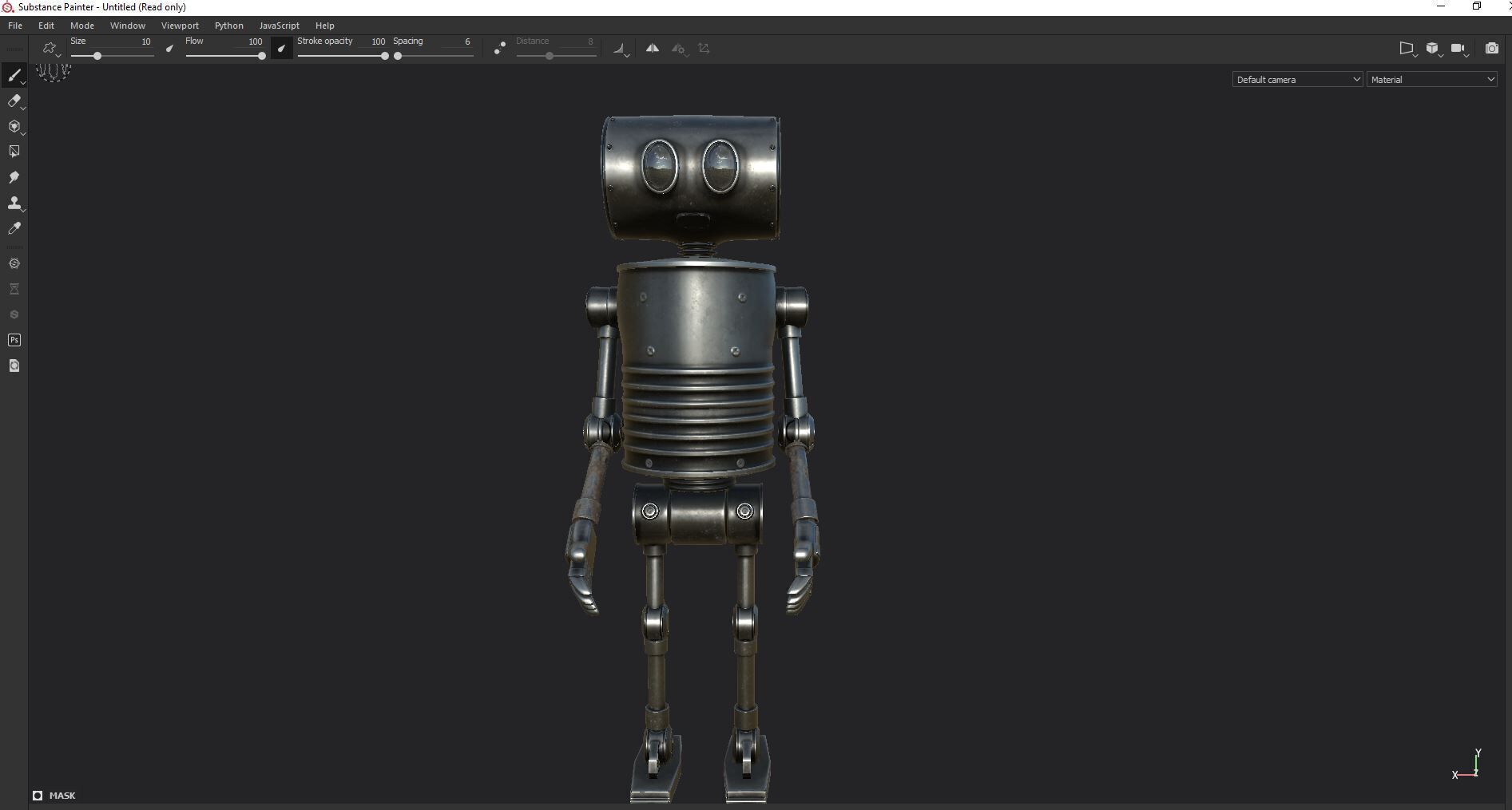 Game Ready Stylized Retro Robot Mixamo Ready Low-poly 3D model_21