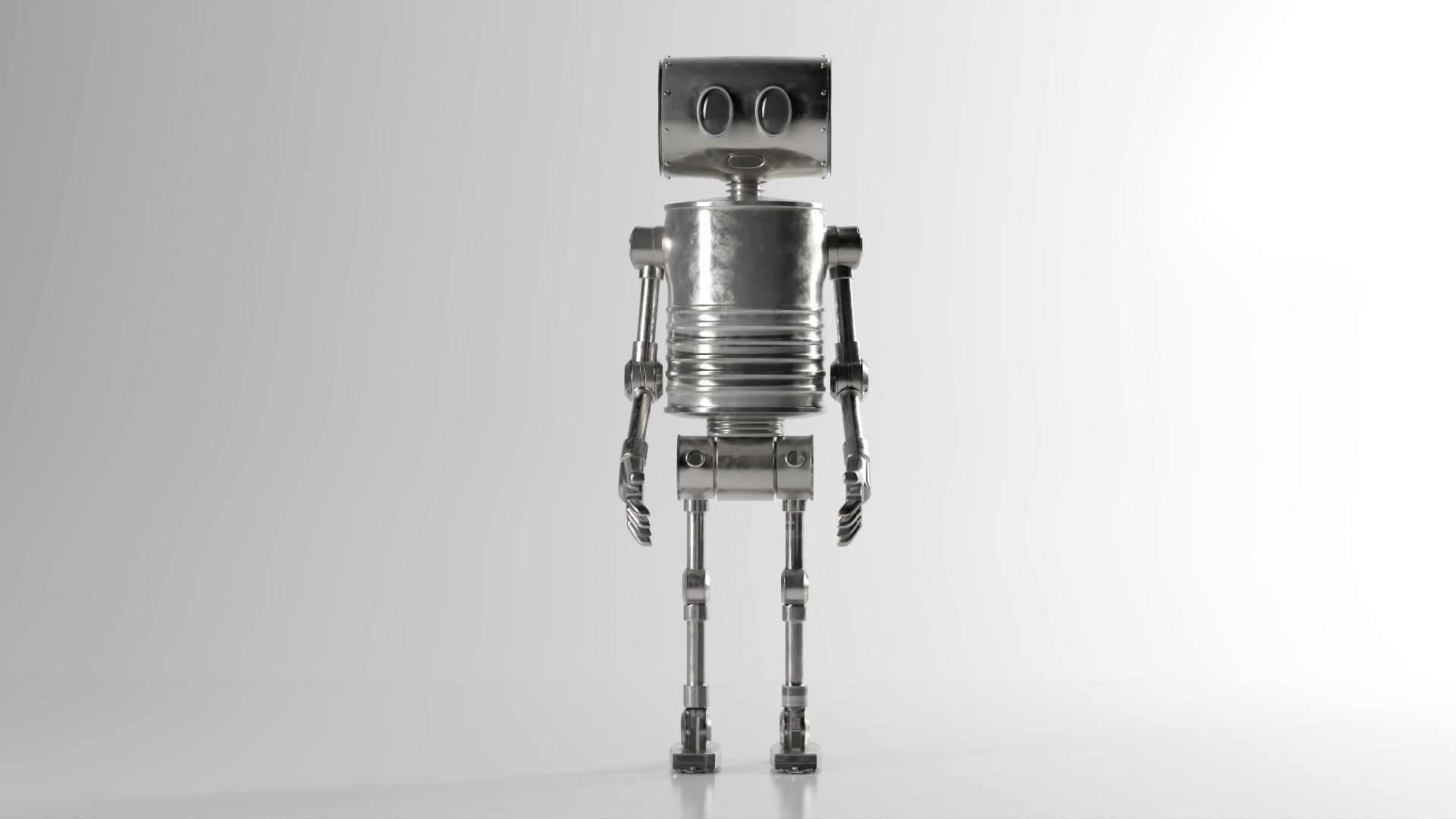 Game Ready Stylized Retro Robot Mixamo Ready Low-poly 3D model_5