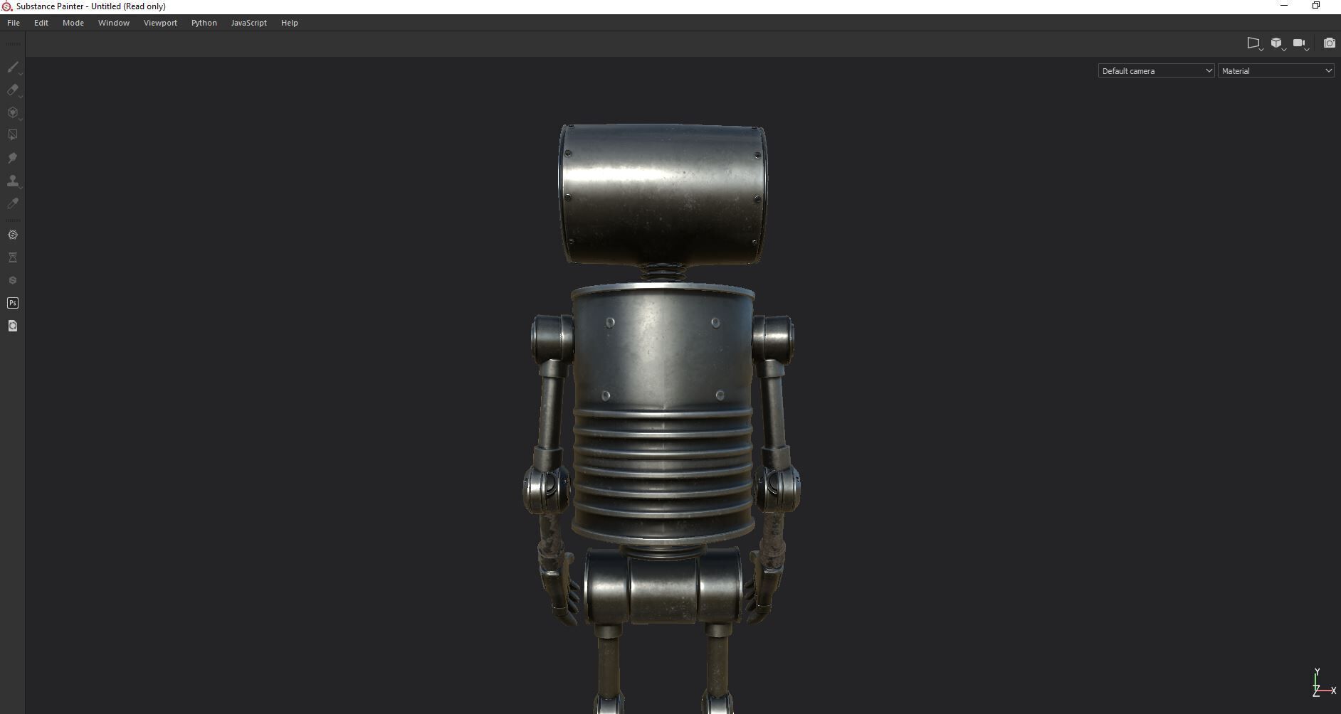 Game Ready Stylized Retro Robot Mixamo Ready Low-poly 3D model_25