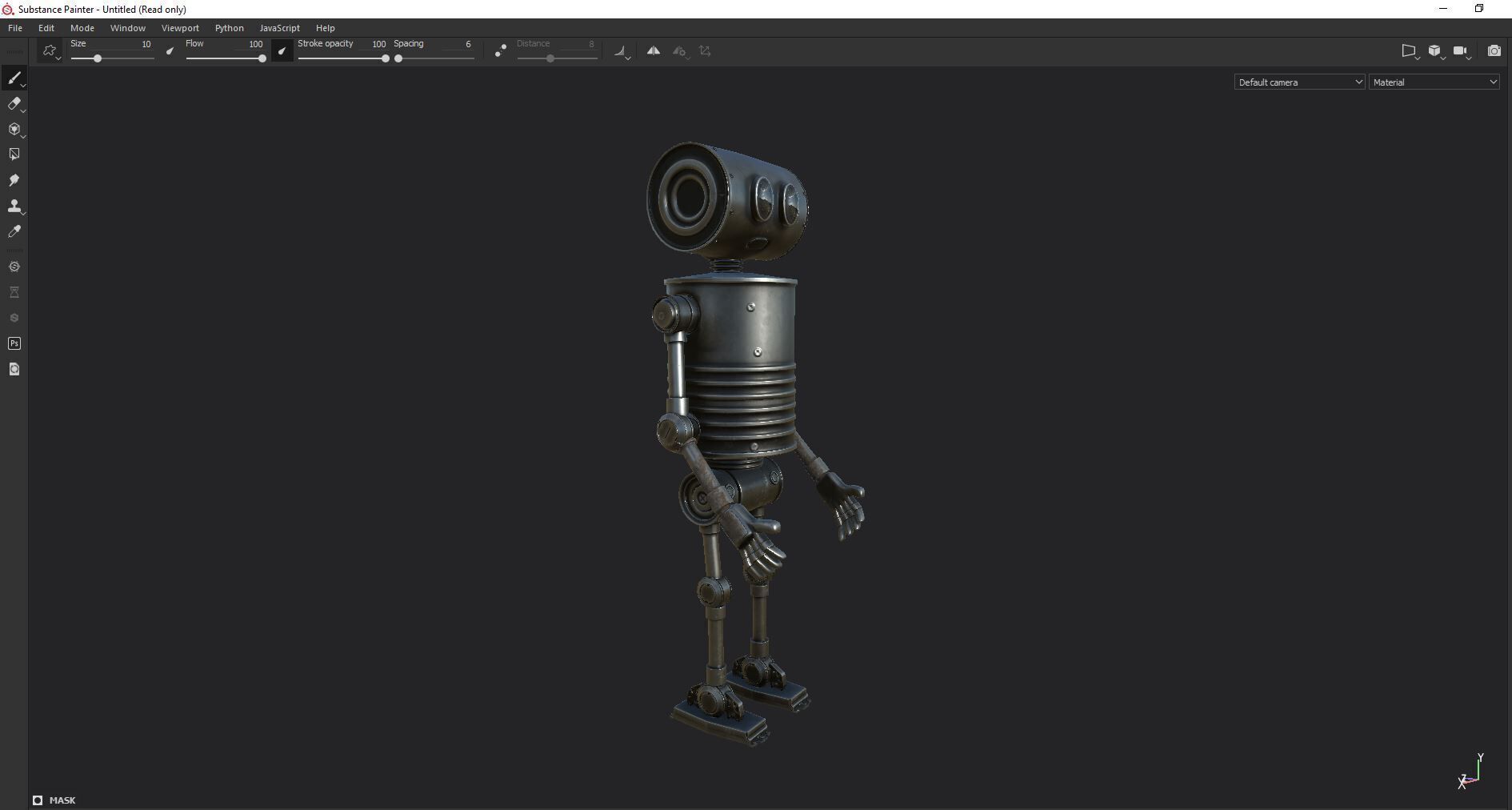 Game Ready Stylized Retro Robot Mixamo Ready Low-poly 3D model_22