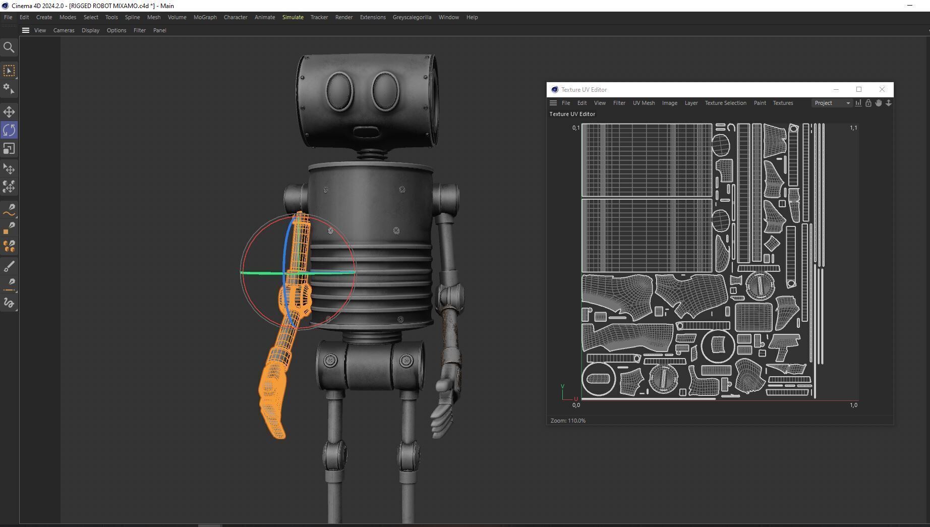 Game Ready Stylized Retro Robot Mixamo Ready Low-poly 3D model_19