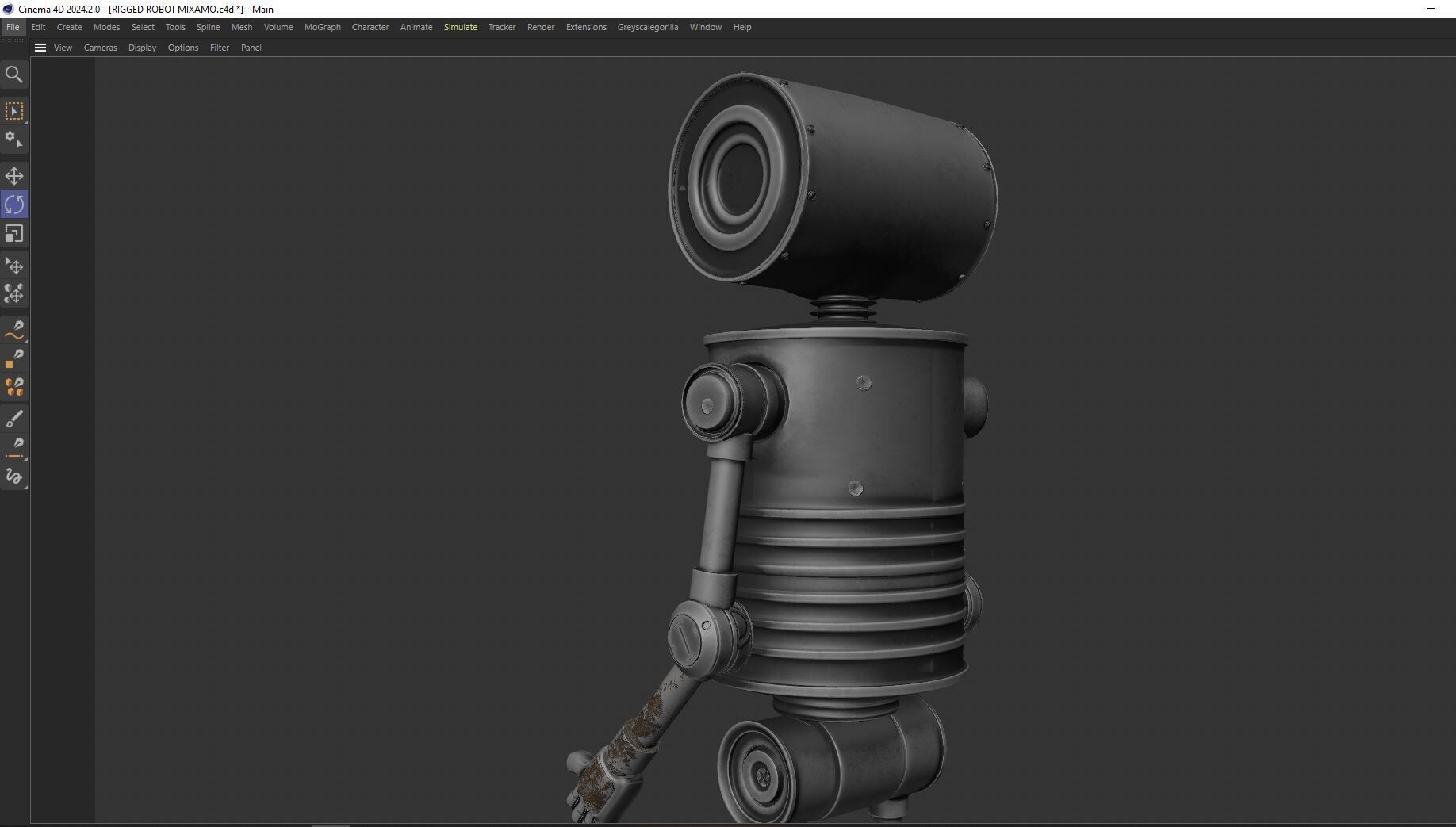 Game Ready Stylized Retro Robot Mixamo Ready Low-poly 3D model_16