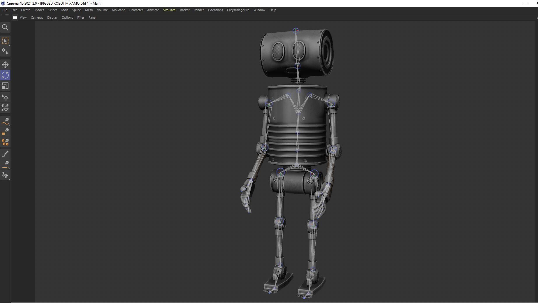 Game Ready Stylized Retro Robot Mixamo Ready Low-poly 3D model_13
